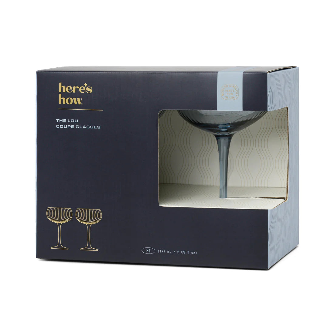 The Lou Coupe Glass - Blue (Set of 2)