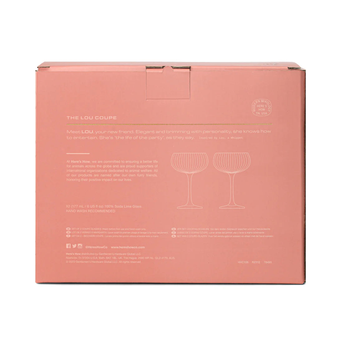 The Lou Coupe Glass - Blush (Set of 2)