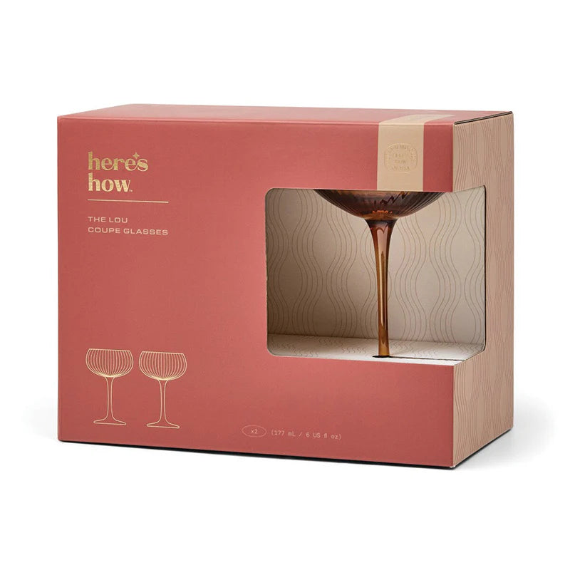 The Lou Coupe Glass - Amber (Set of 2)
