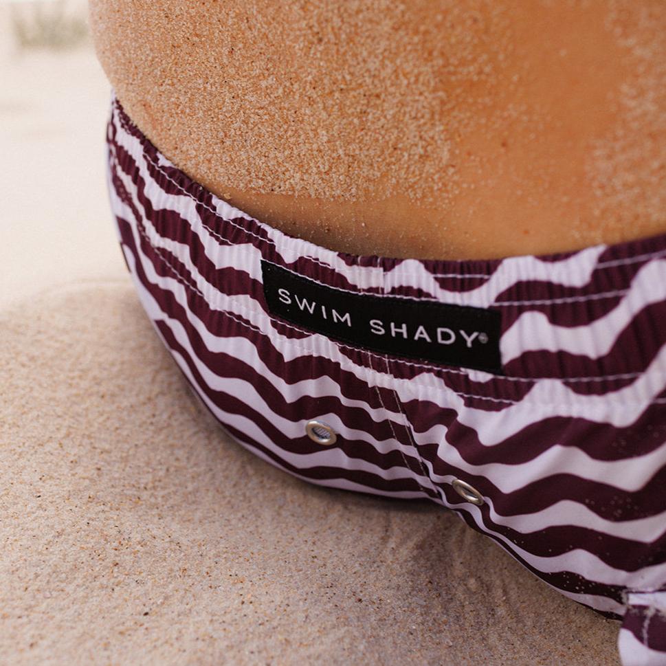 Mens Swim Shorts - Maroon Tide