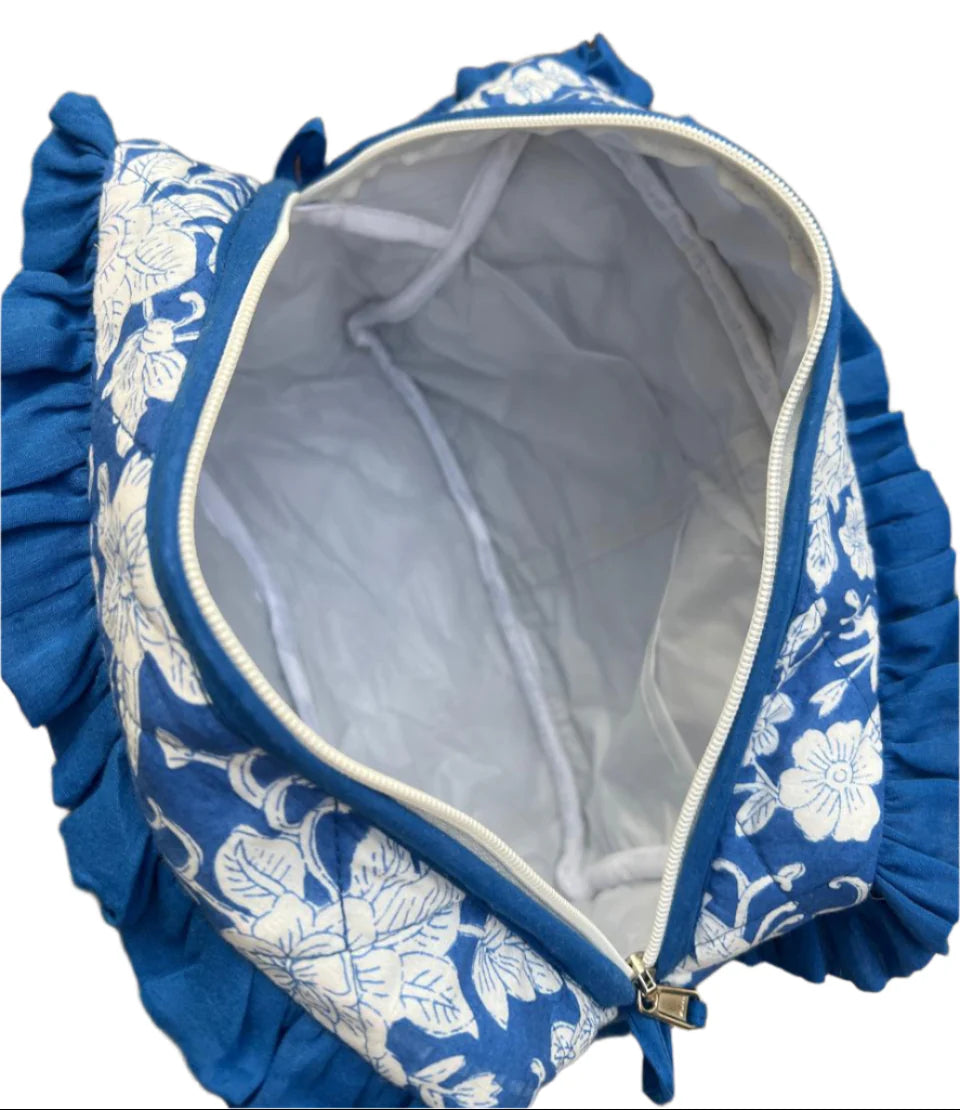 Cosmetic Bag - Blue Frill