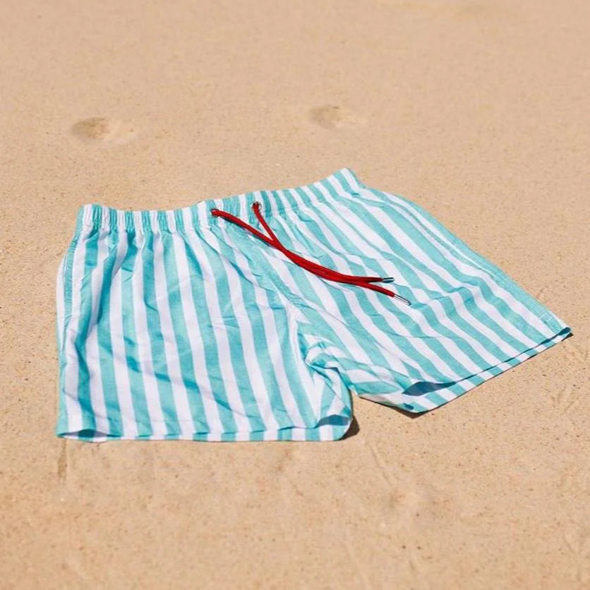 Mens Swim Shorts - Mint Flare