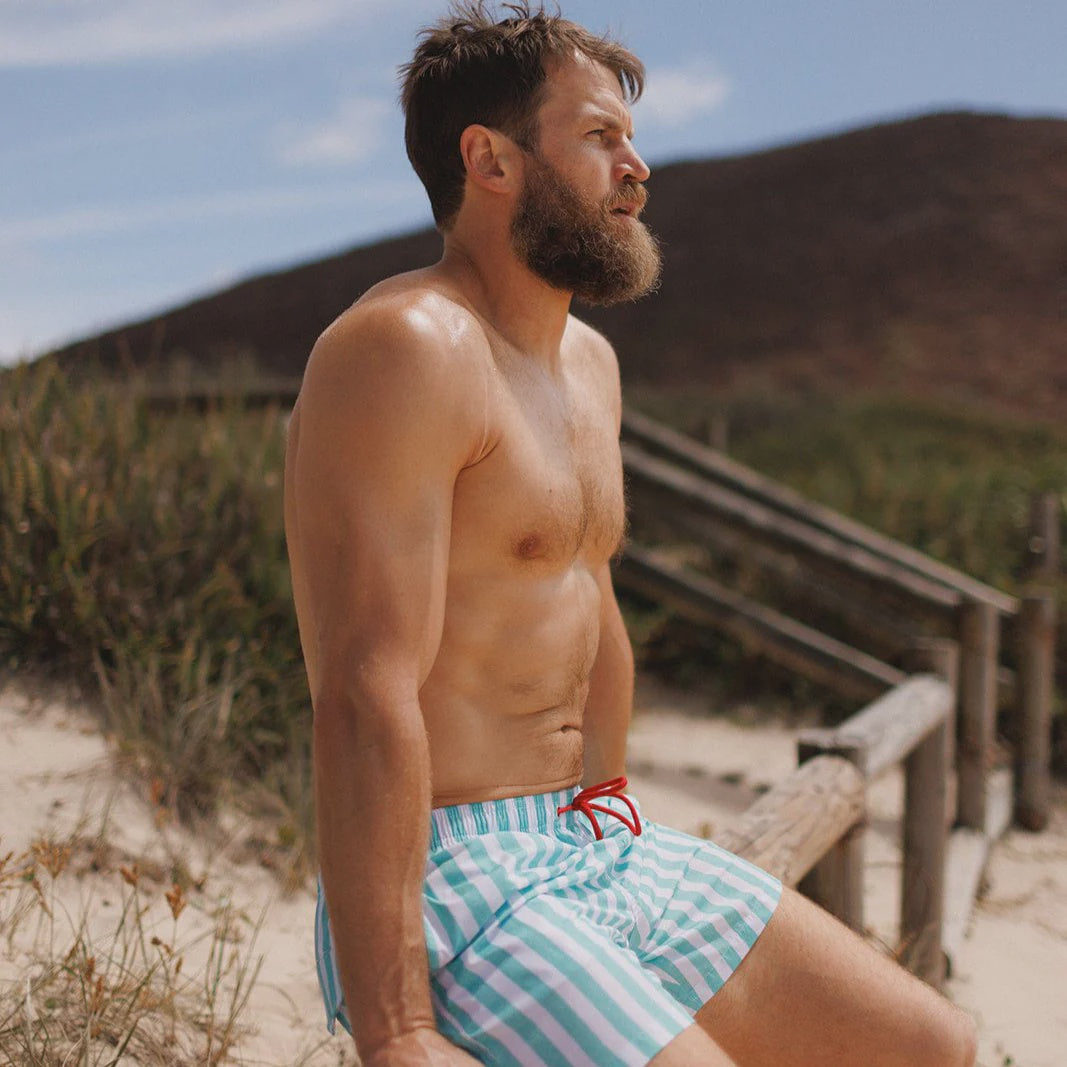 Mens Swim Shorts - Mint Flare