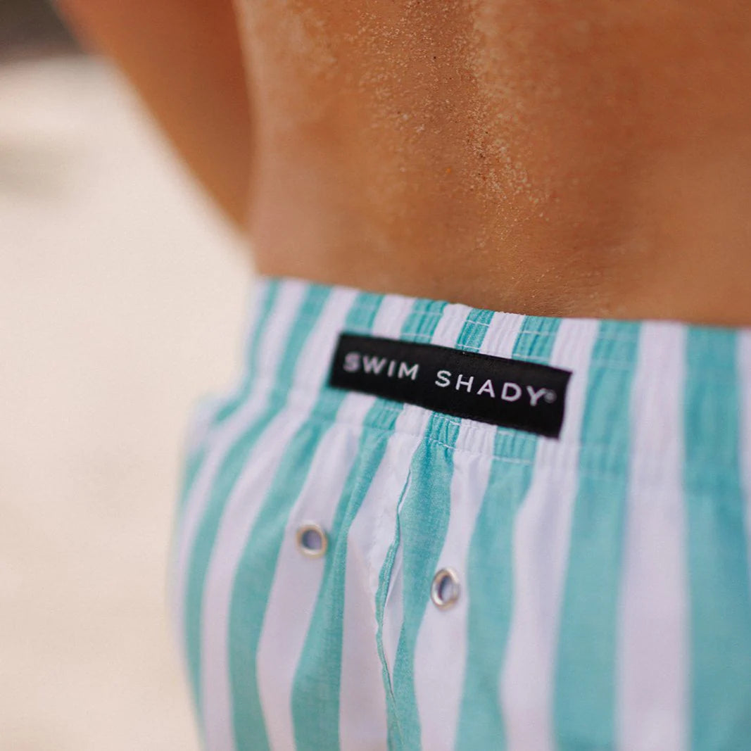 Mens Swim Shorts - Mint Flare