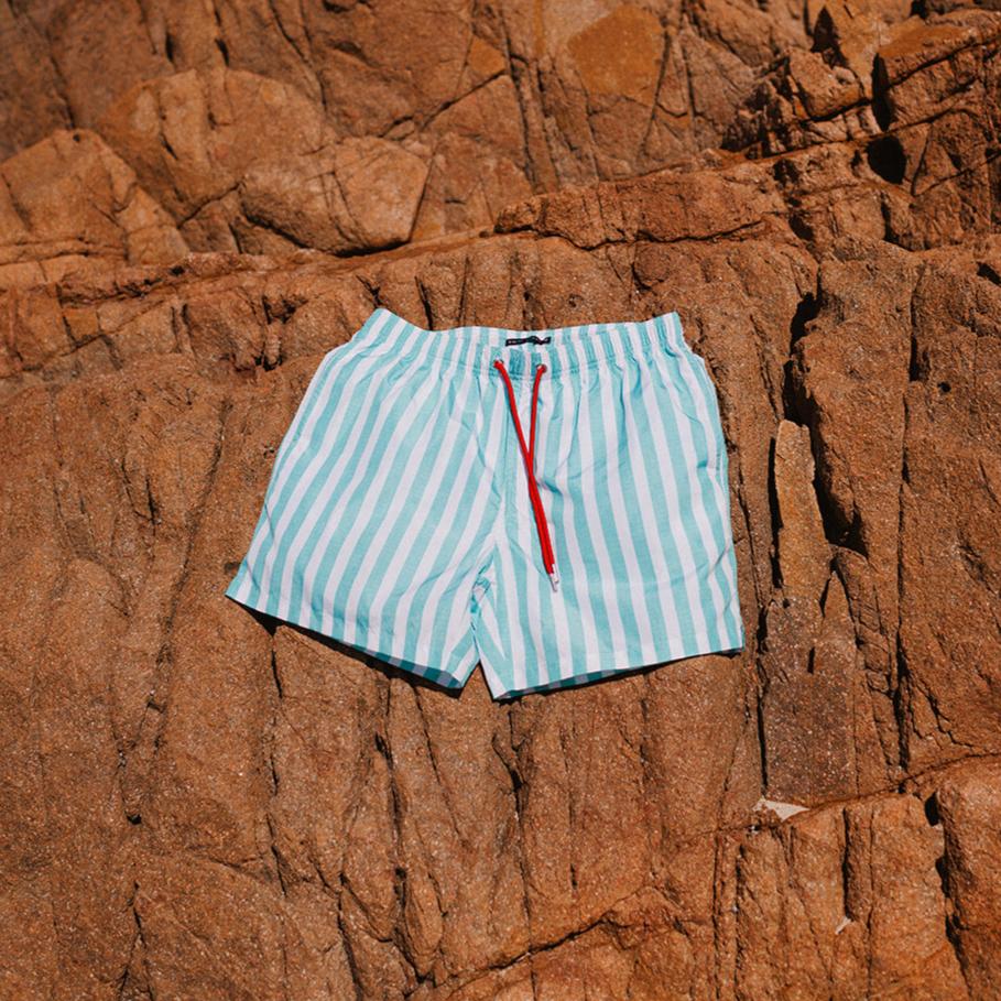Mens Swim Shorts - Mint Flare