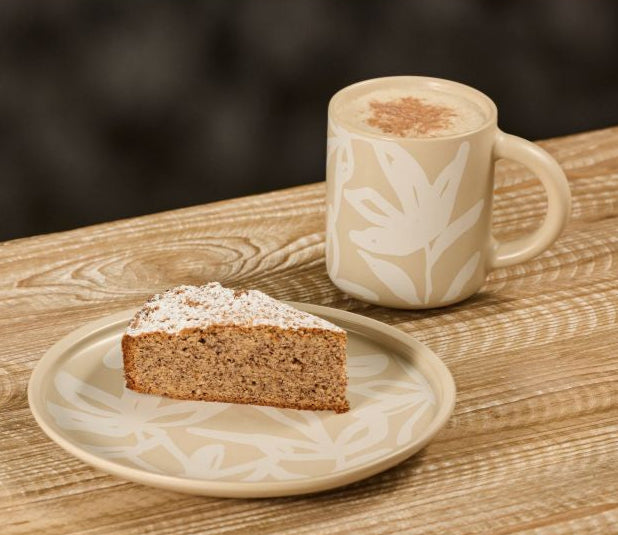 Mug & Side Plate - Oat & White