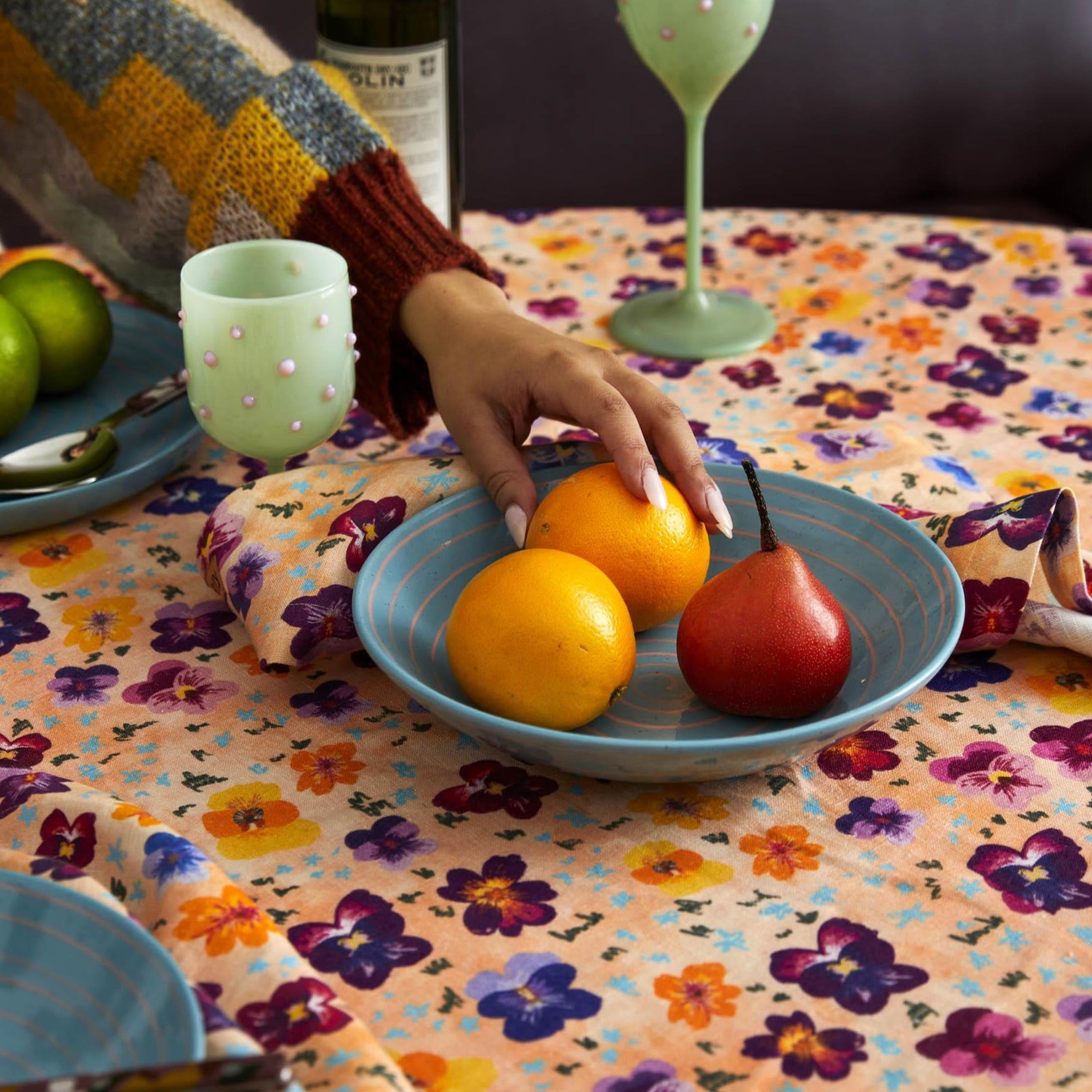 Linen Tablecloth - Pansy