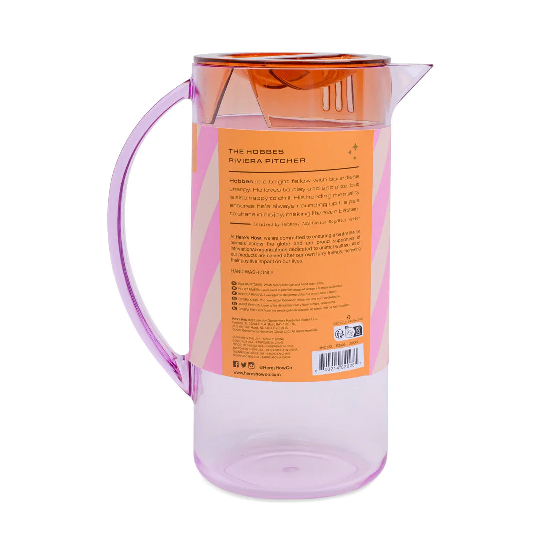 The Hobbes Pitcher - Lilac & Orange