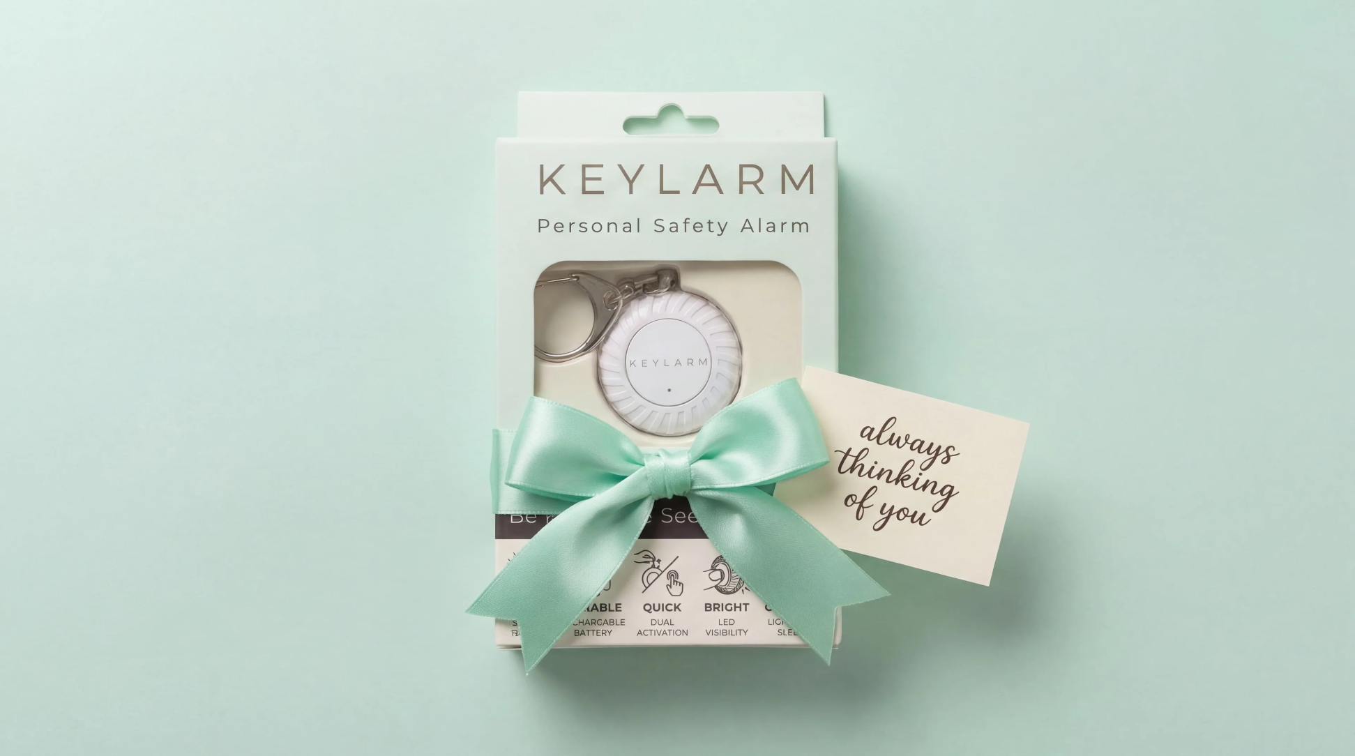 Keylarm Personal Safety Alarm and Light - Teal