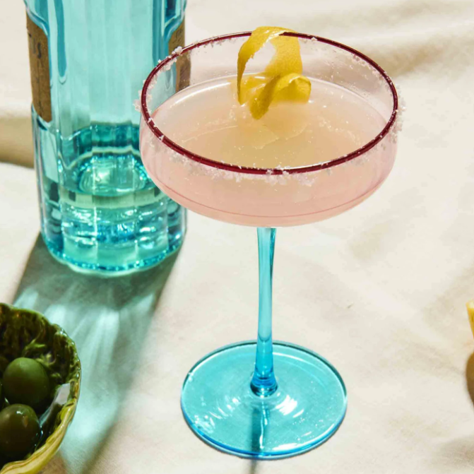 Rose with a Twist Margarita Glass - set of 2