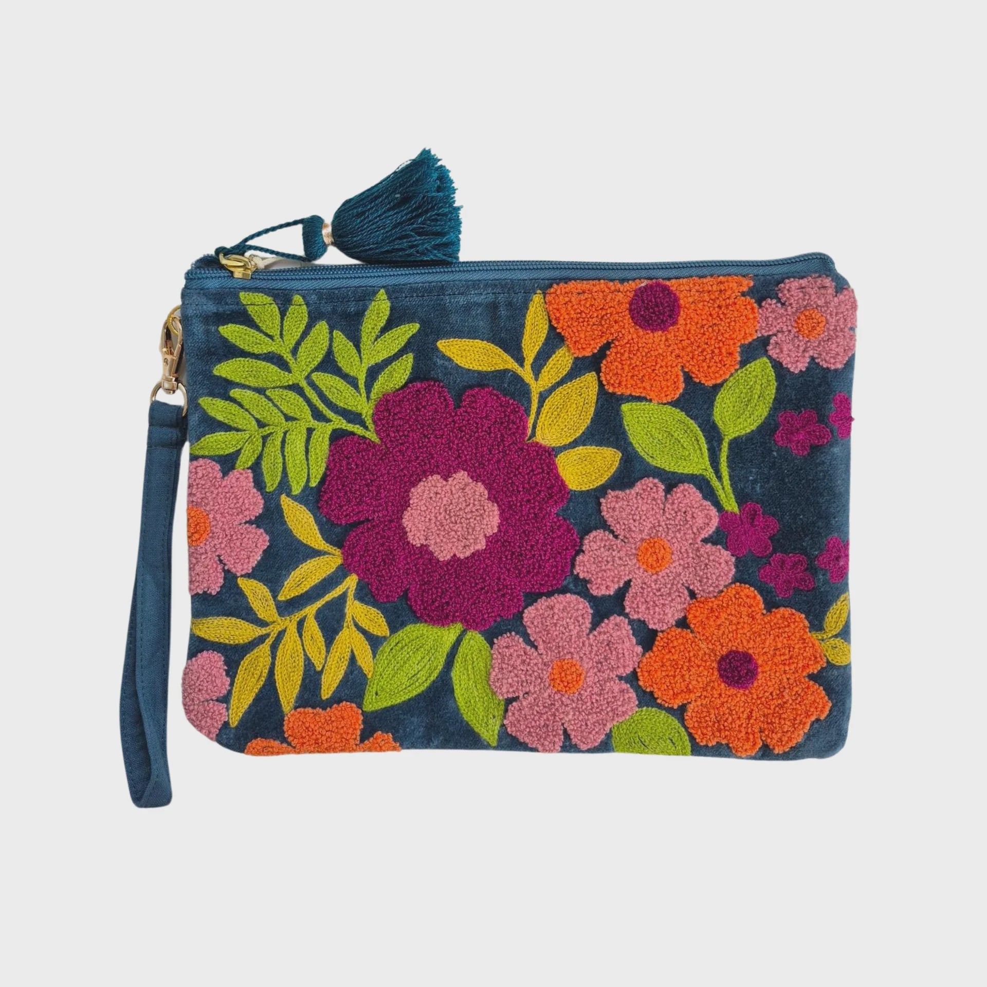 Velvet Pouch - Flowers