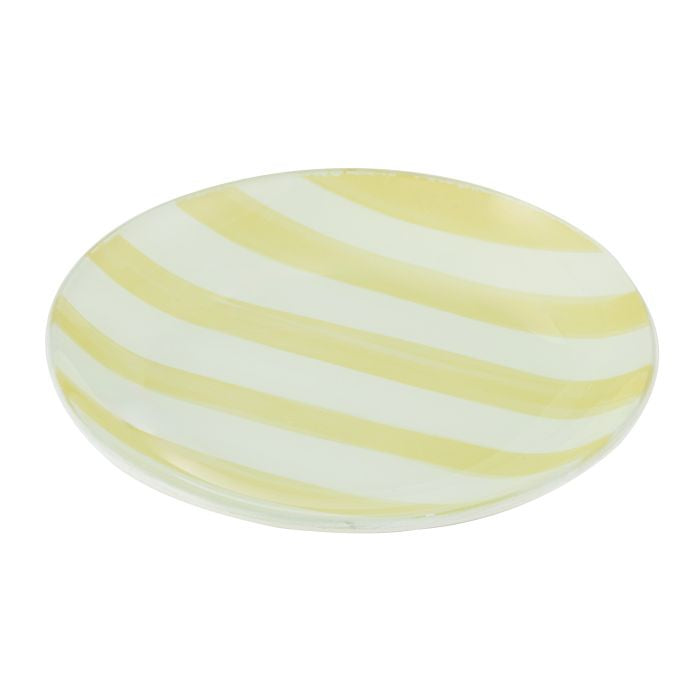 Glass Plate - Yellow Stripe