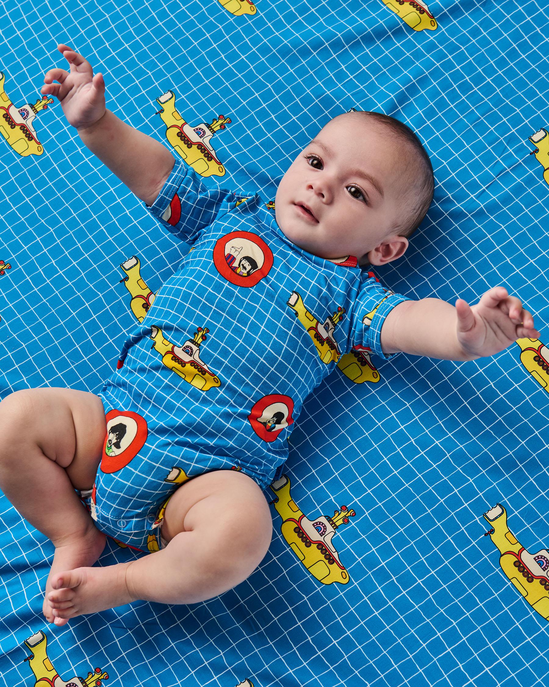 The Beatles Short Sleeve Baby Romper - Yellow Submarine