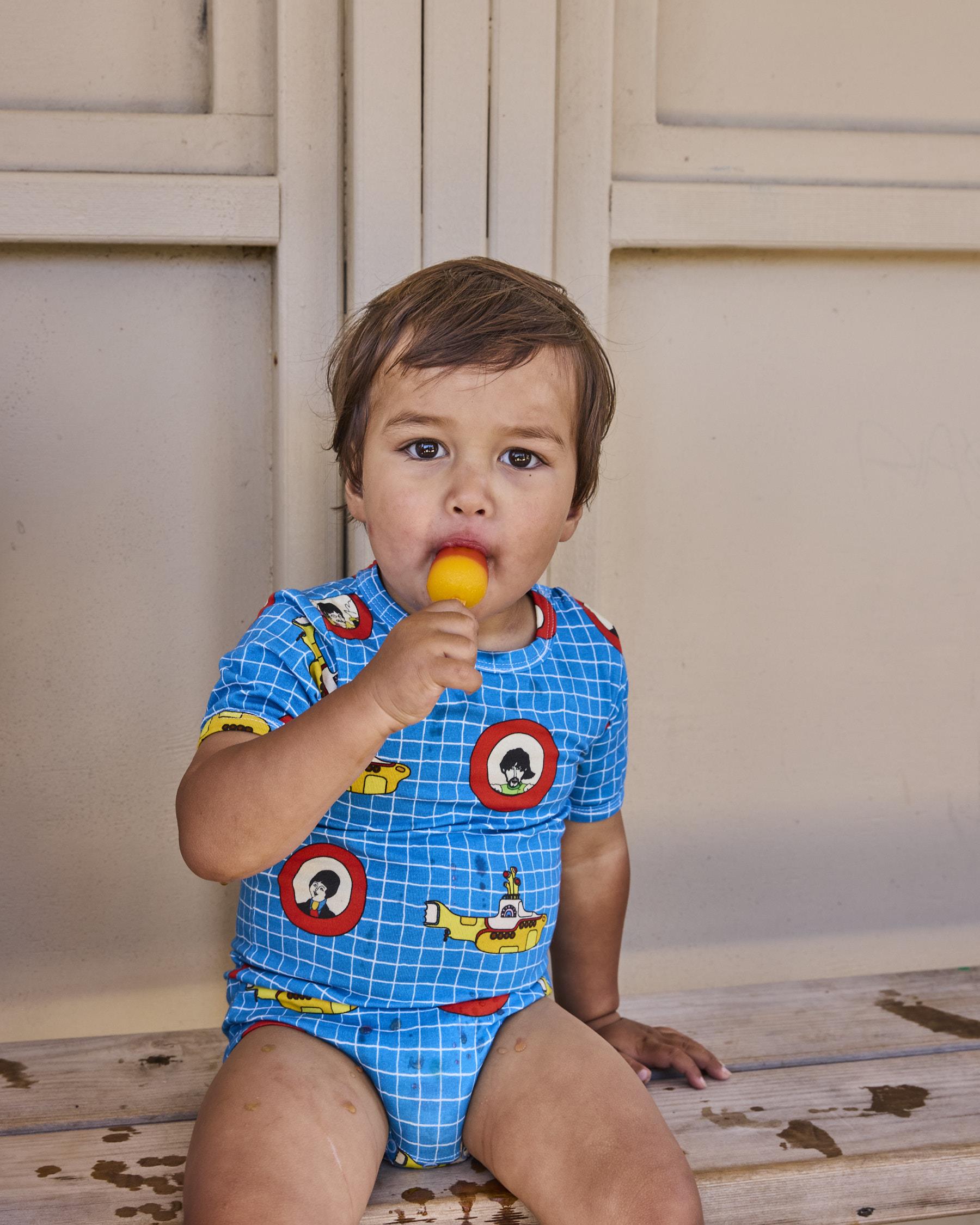 The Beatles Short Sleeve Baby Romper - Yellow Submarine