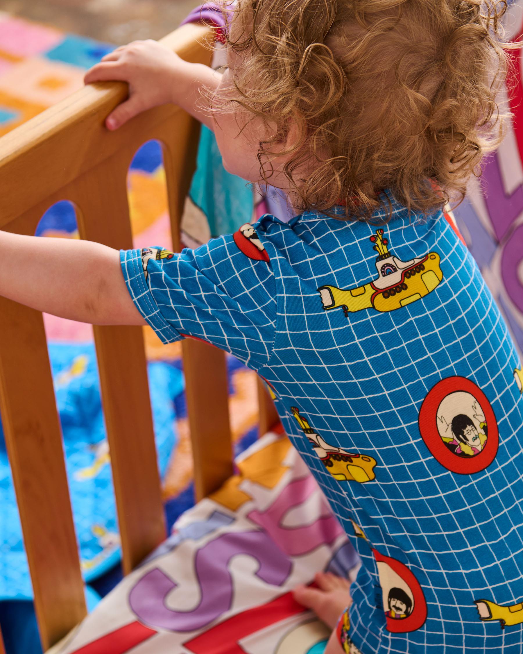 The Beatles Short Sleeve Baby Romper - Yellow Submarine