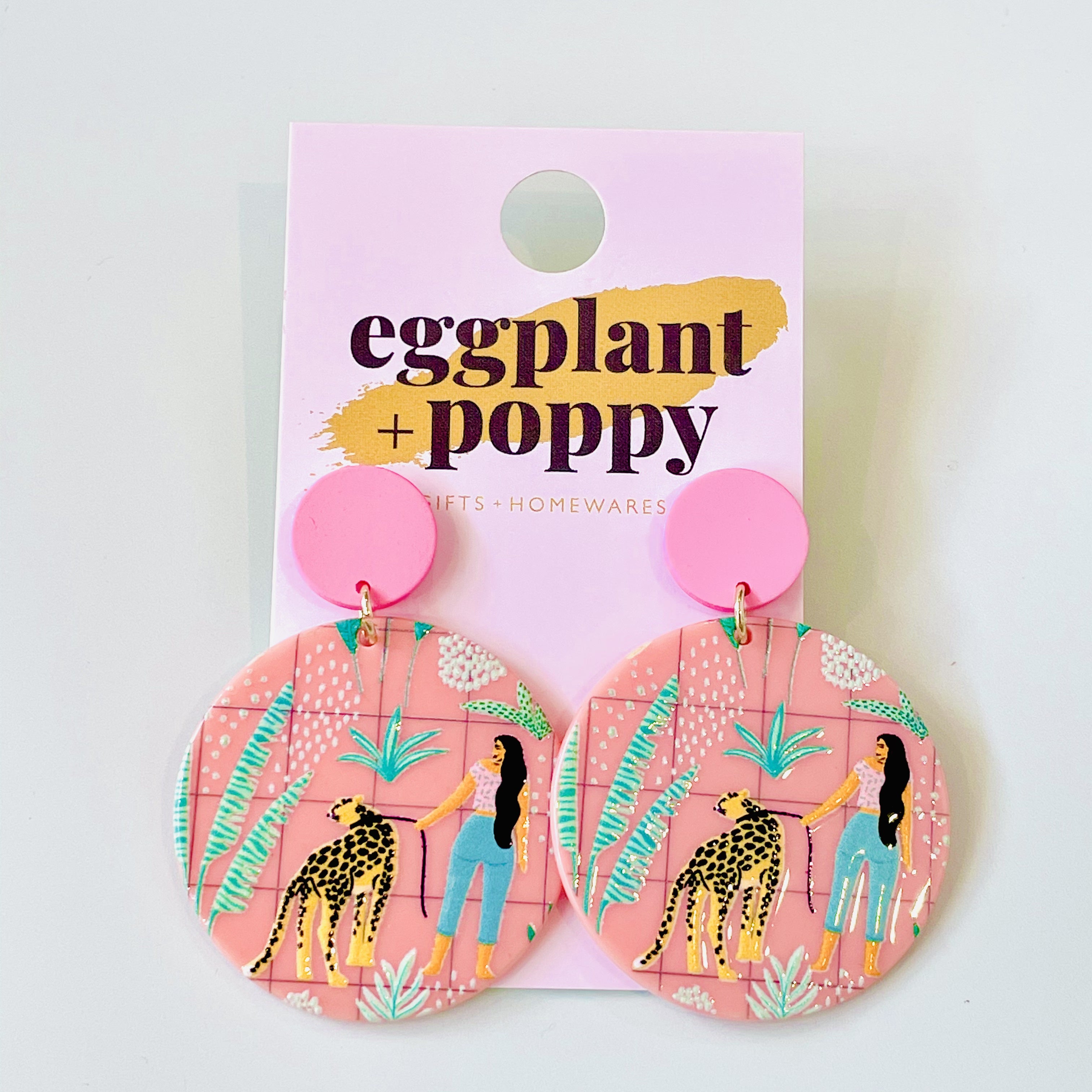Art Earrings - Jungle Lady