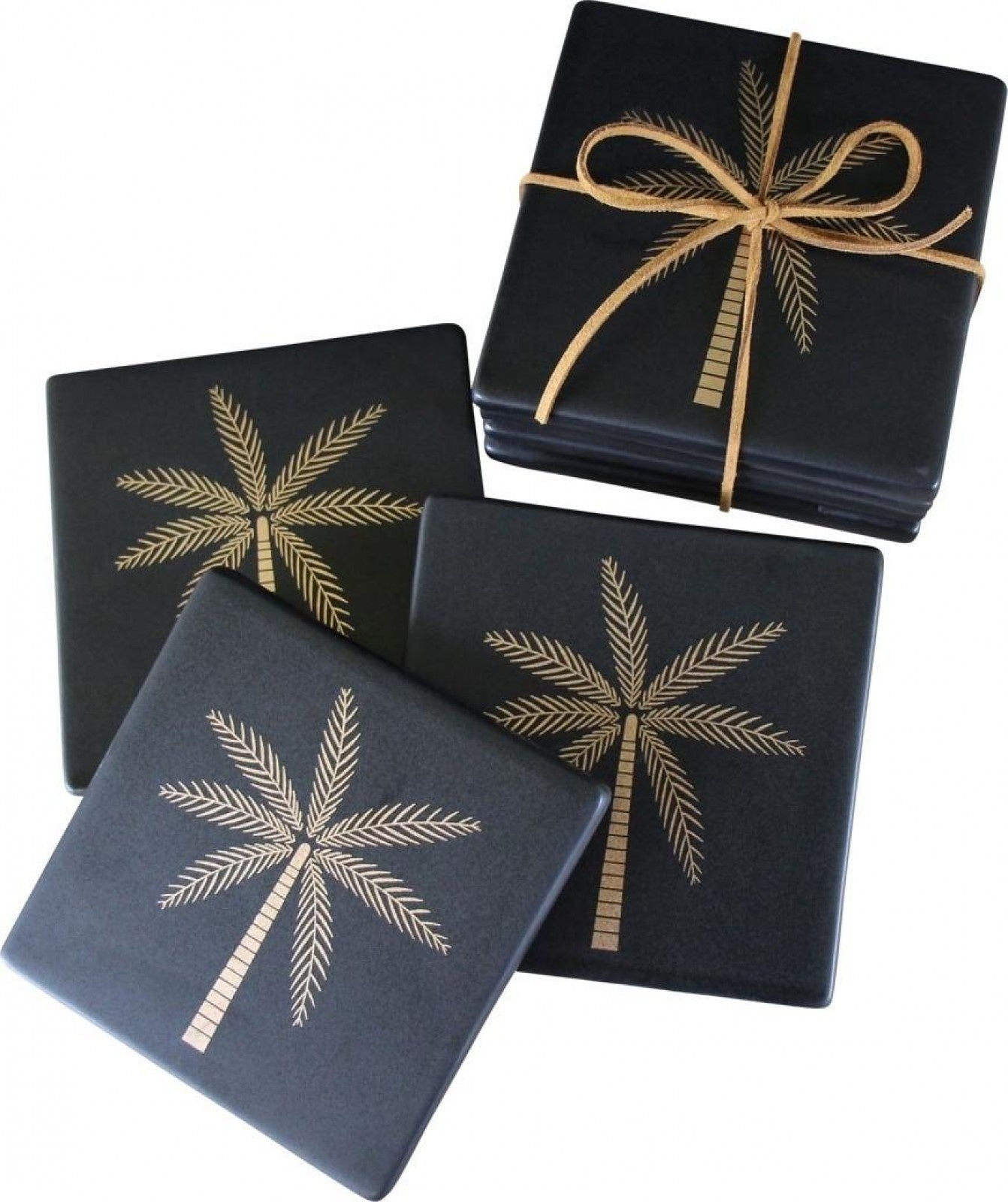 Ceramic Coasters - Gold Palms