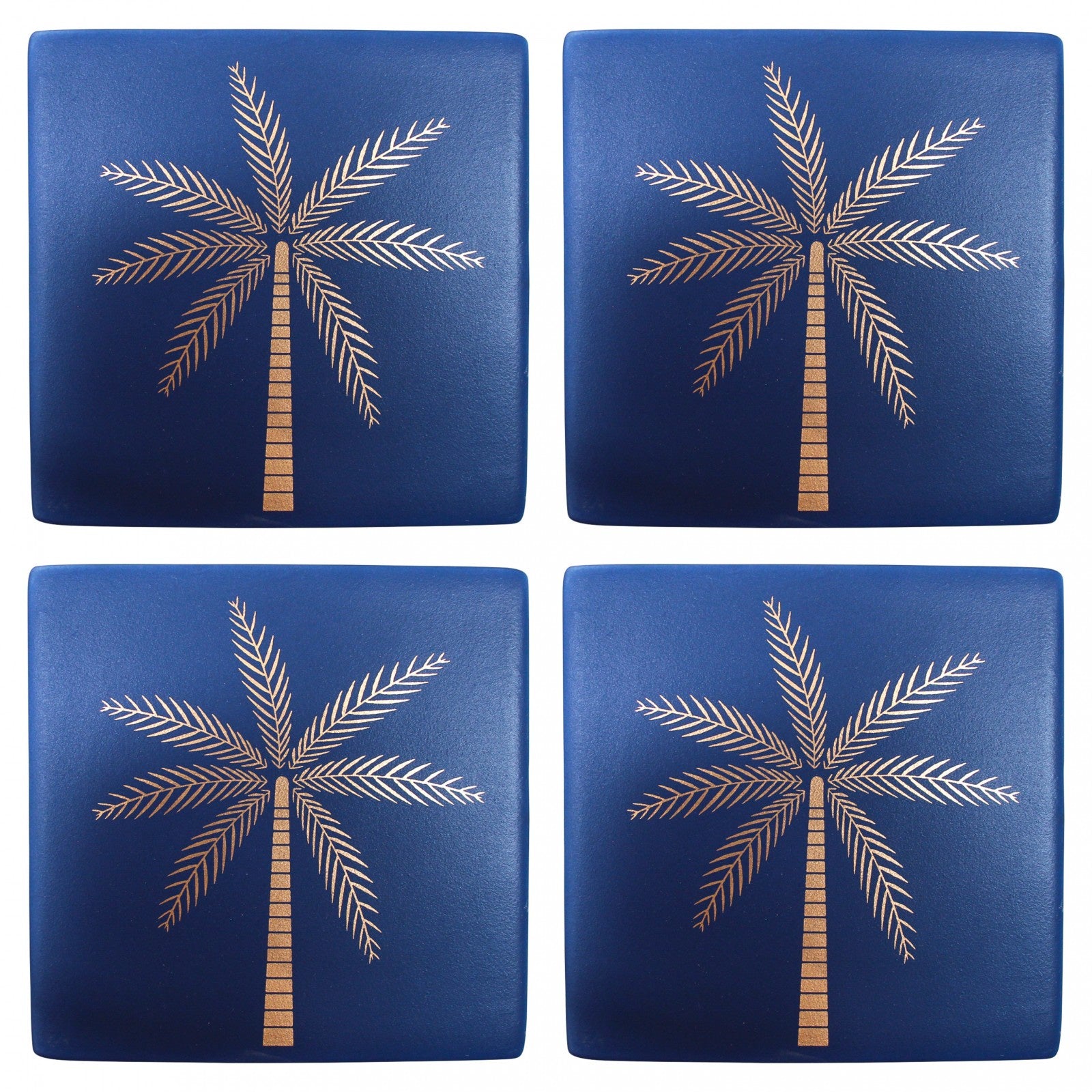 Ceramic Coasters - Navy Palm