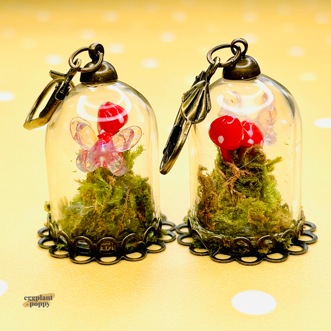 Magical Terrarium Earrings - Red