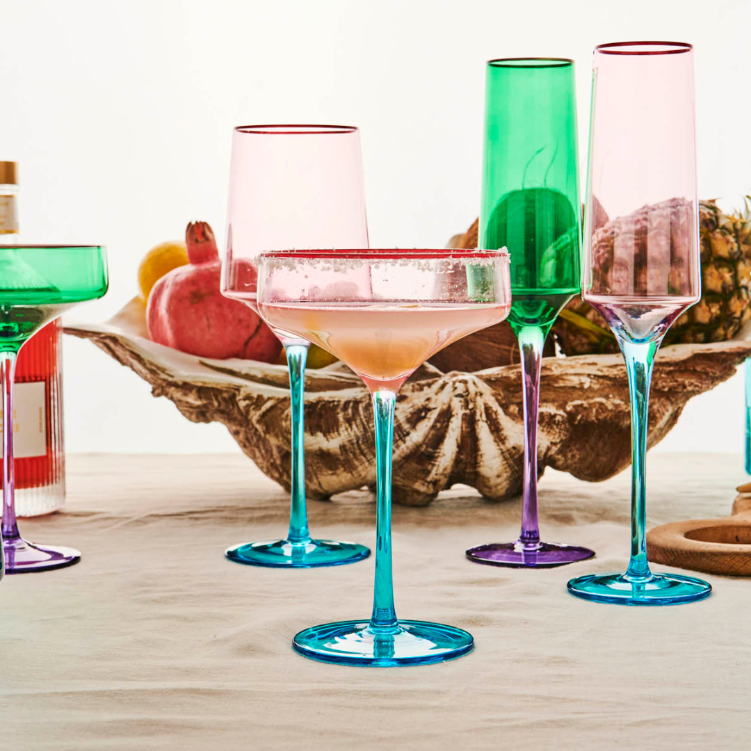 Rose with a Twist Coupe Glass - set of 2