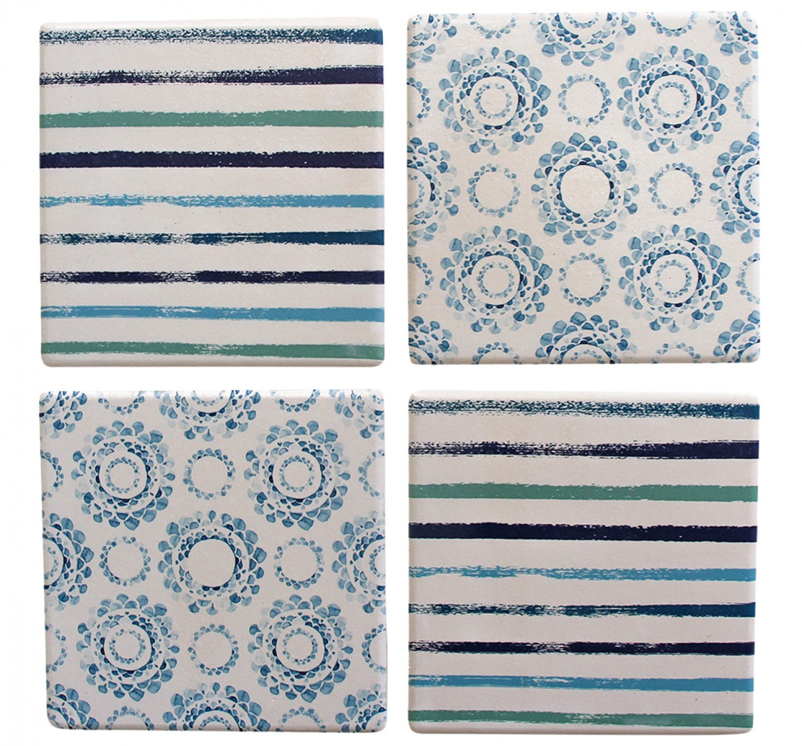 Ceramic Coasters - Blue Pattern