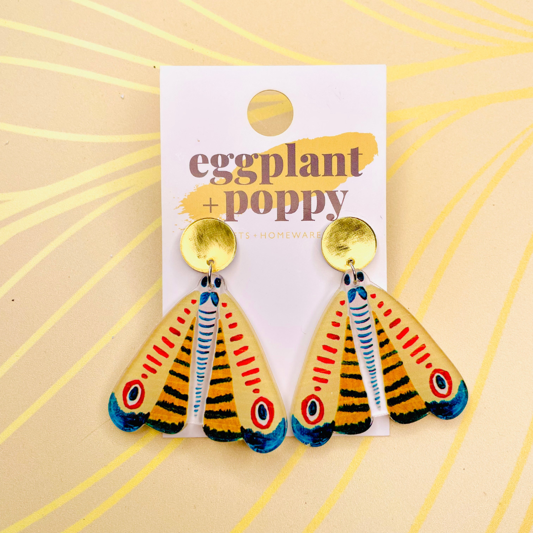 Colourful Moth Earrings