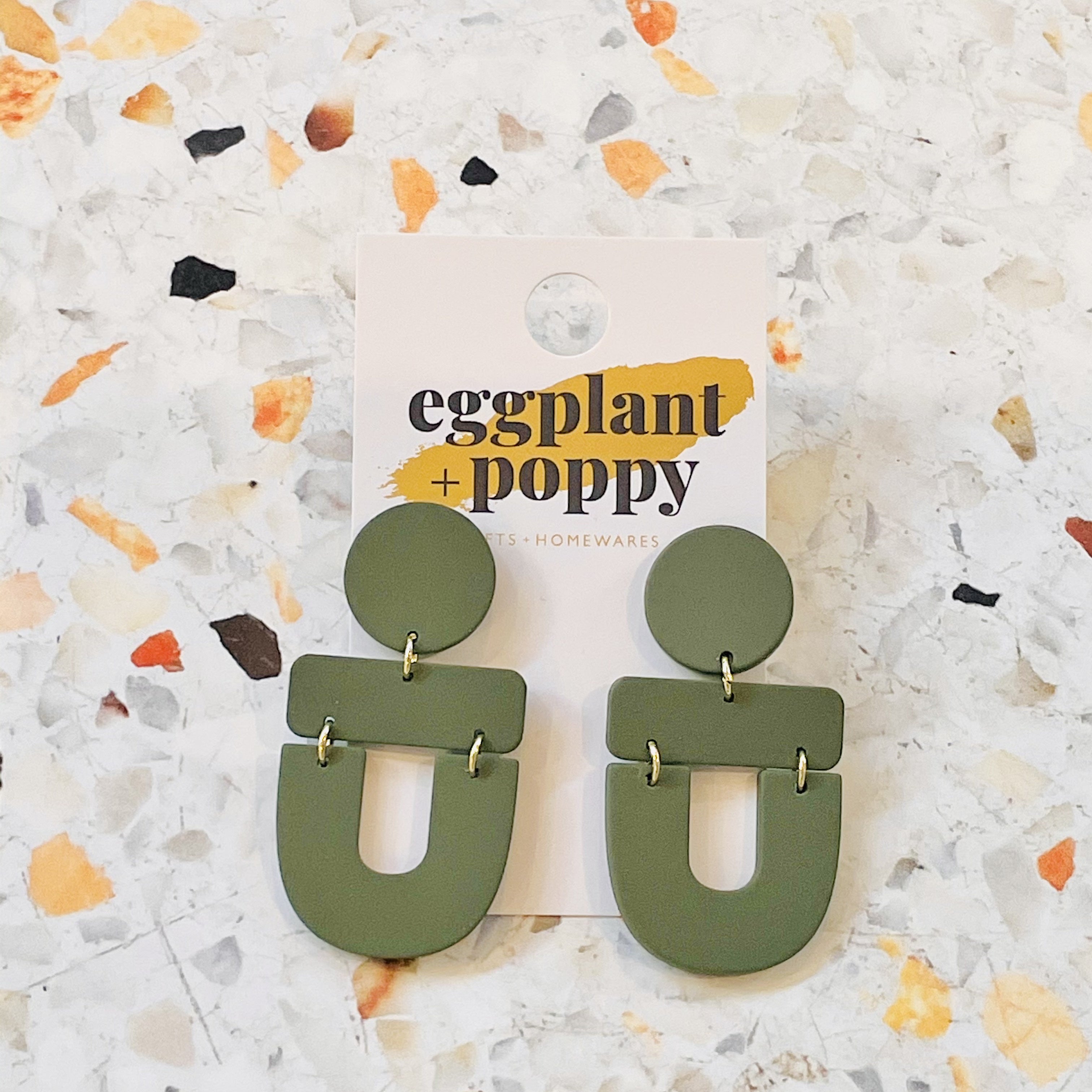 Art Earrings - Olive Shapes