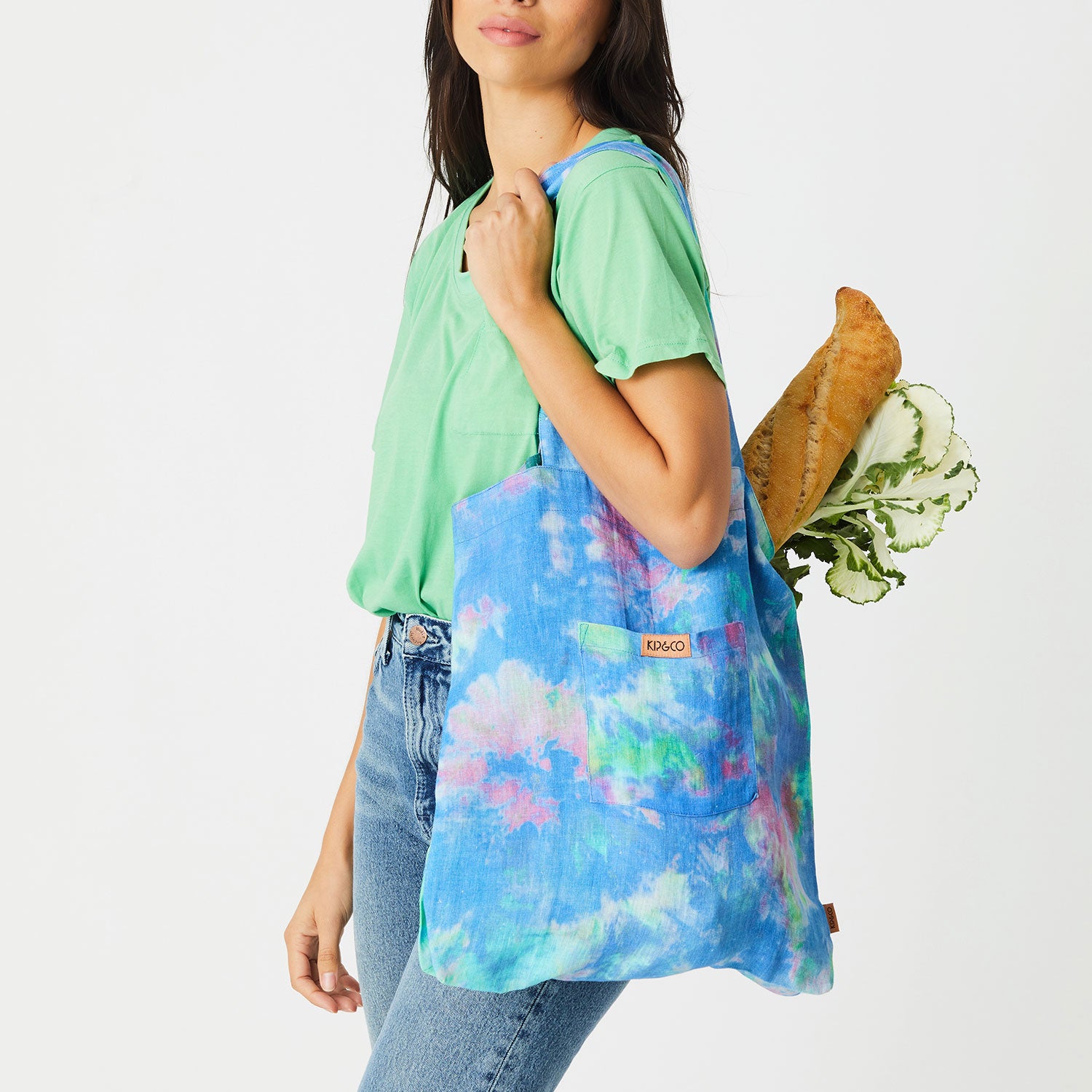 Linen Shopper Bag - Peace Love & Tie Dye