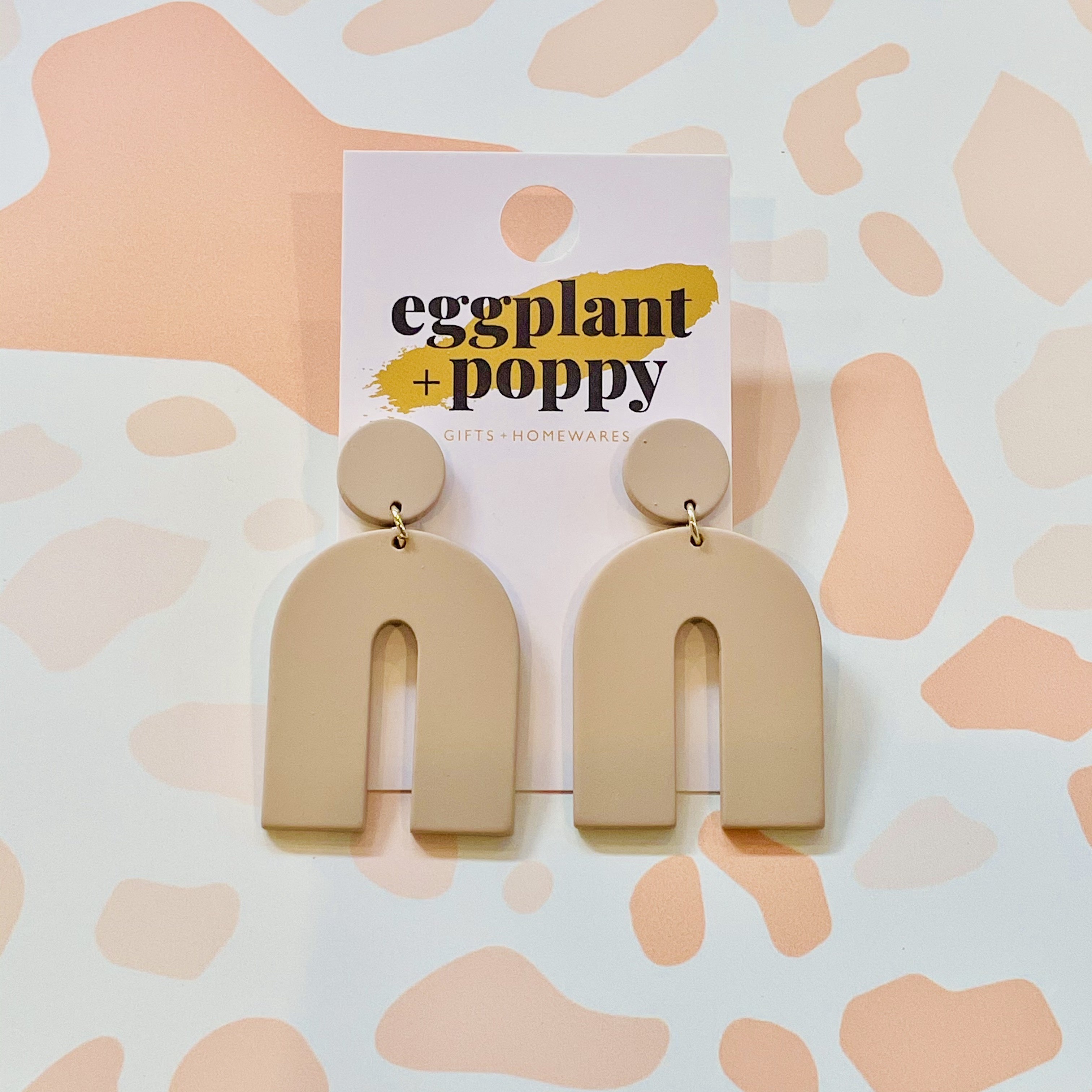 Art Earrings - Tan Arch