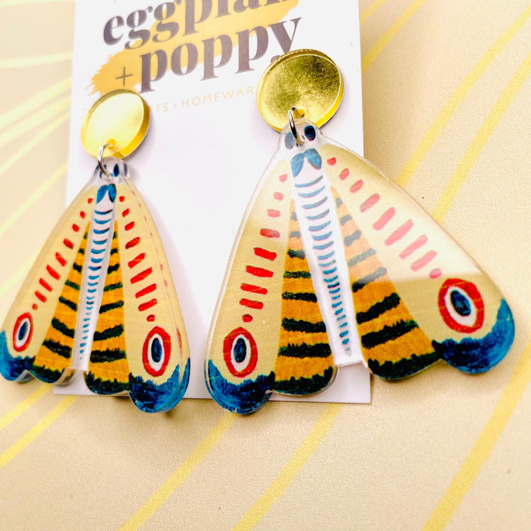 Colourful Moth Earrings