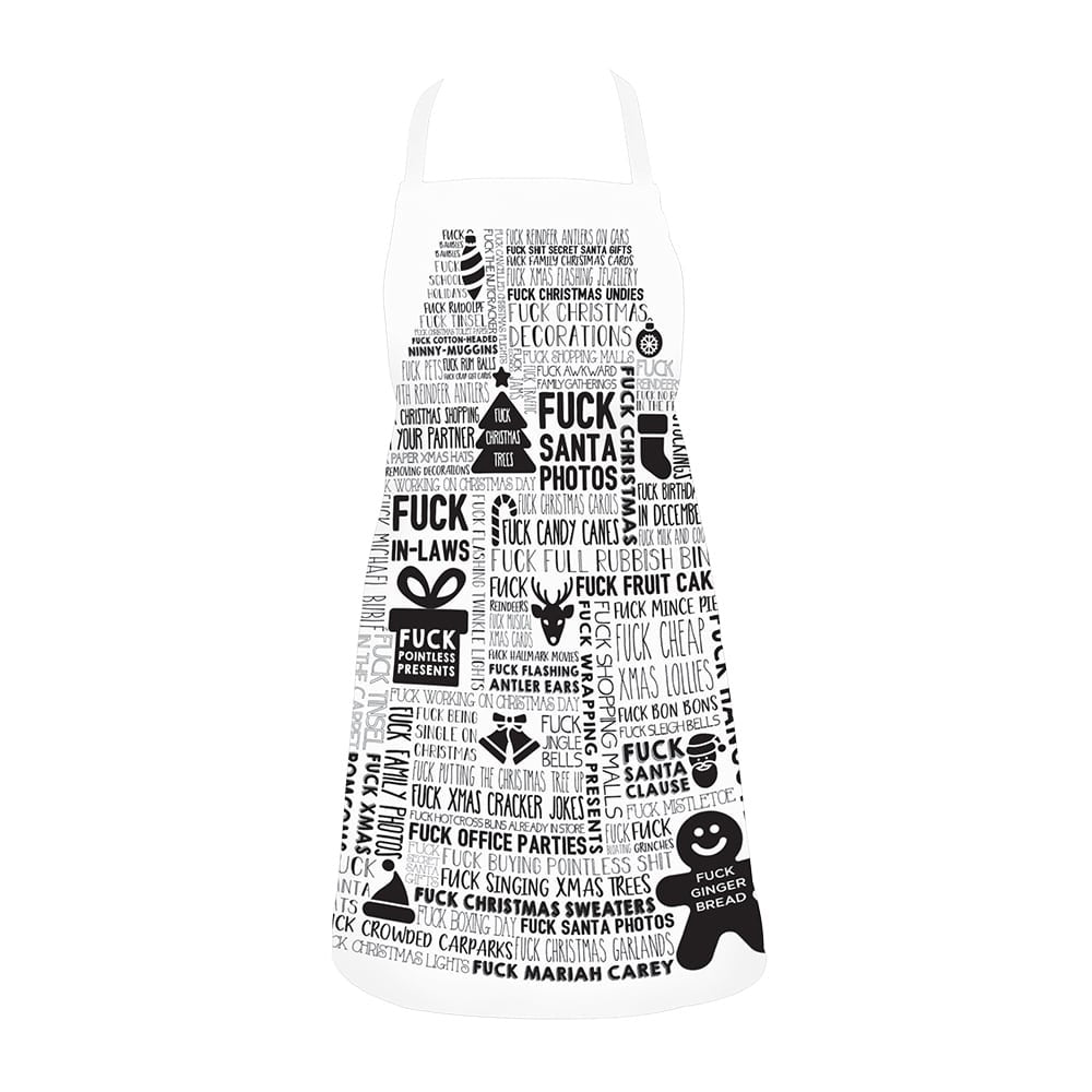 F Word Apron - Christmas Black