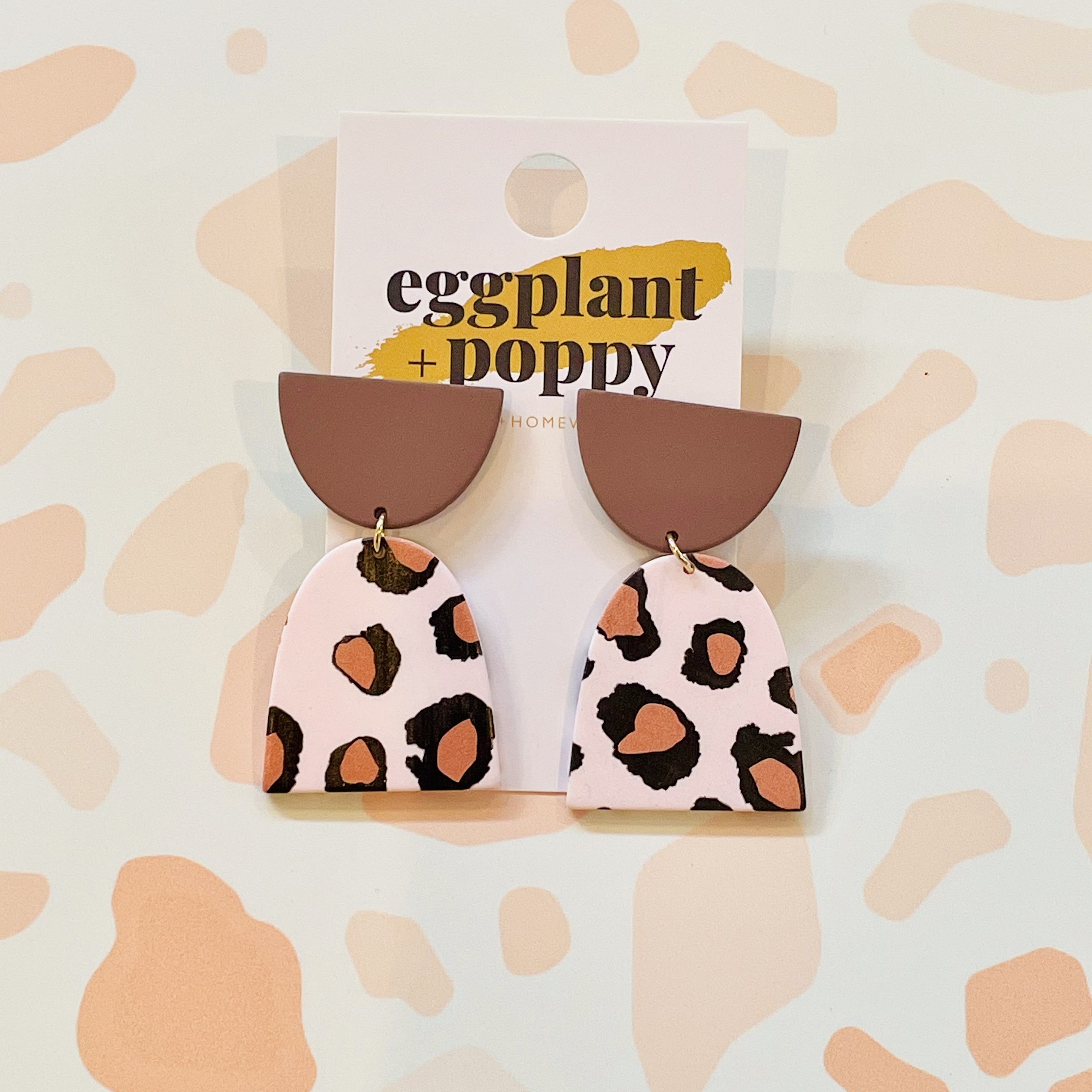 Art Earrings - Brown Leopard