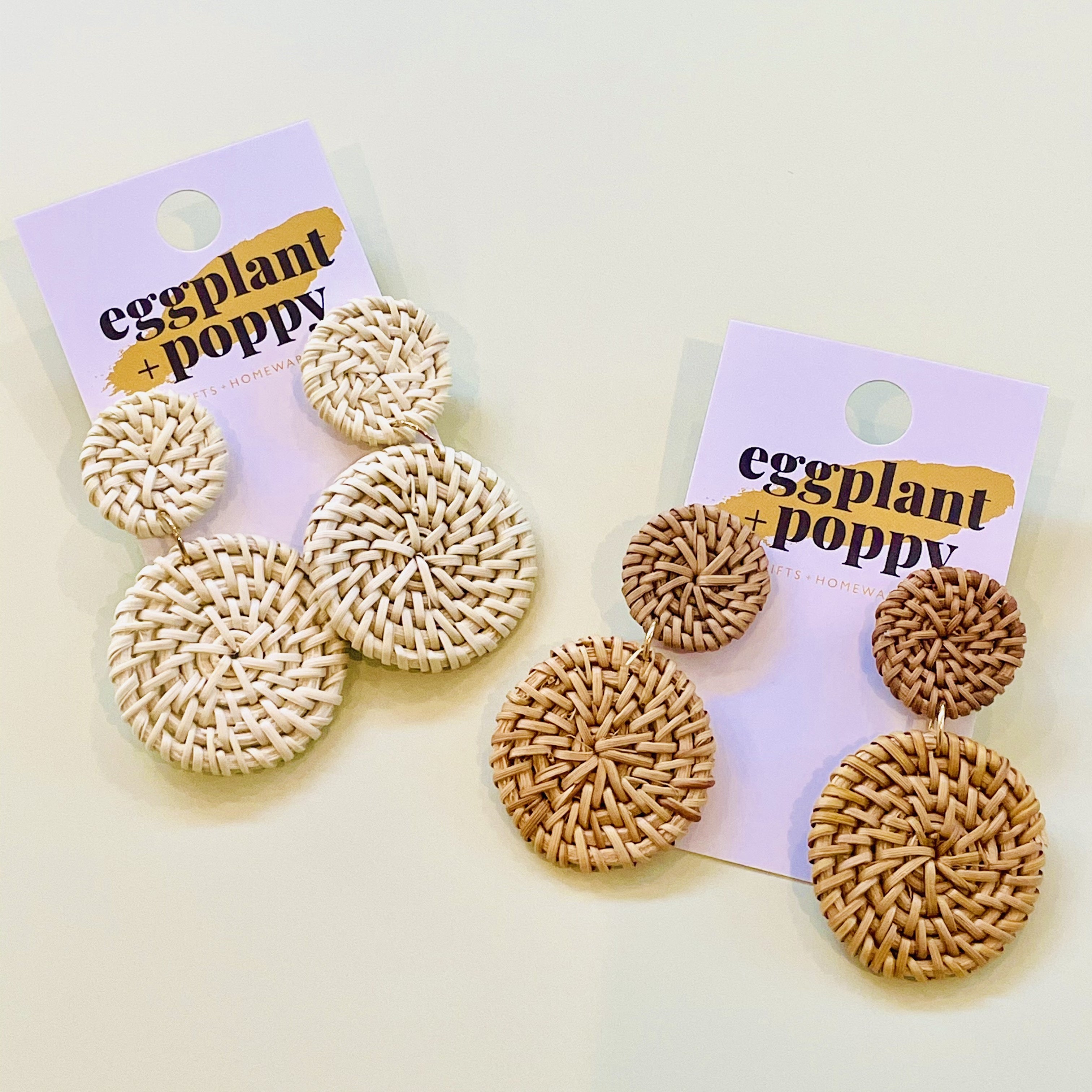 Rattan Disc Earrings