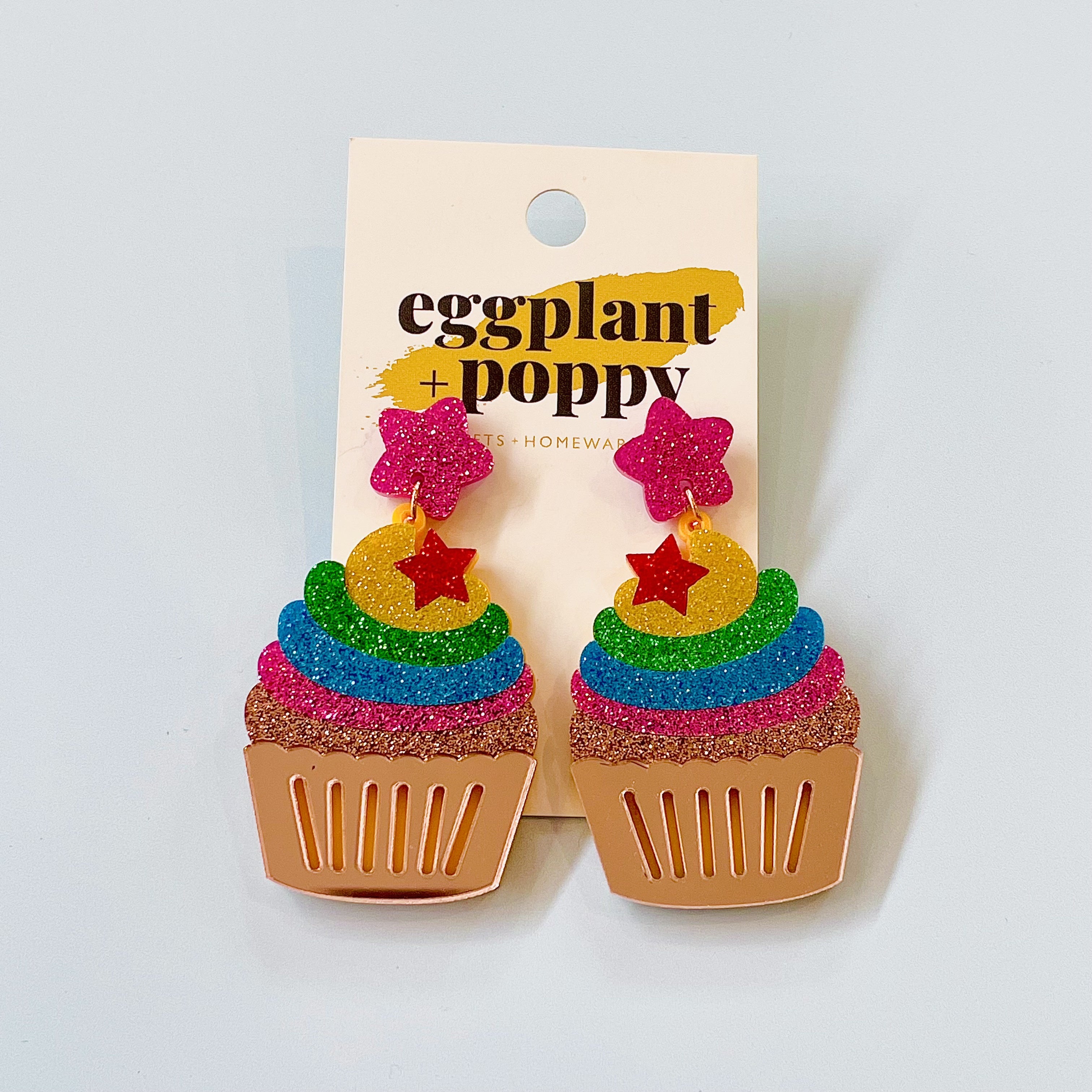 Rainbow Cupcake Earrings