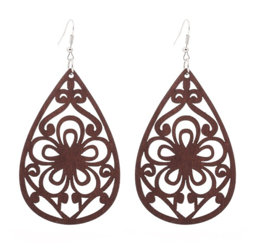 Timber Chocolate Twirl Earrings