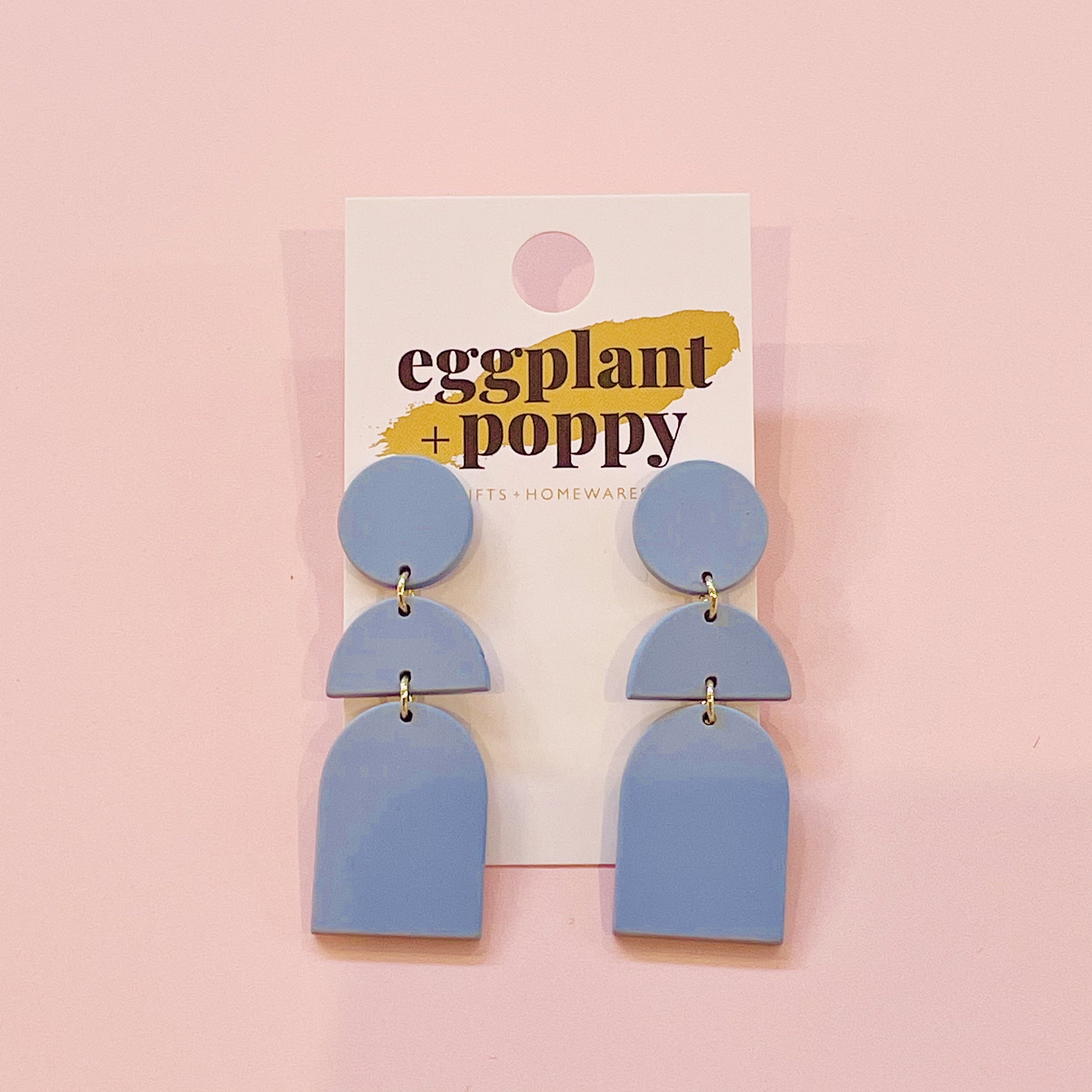Art Earrings - Blue Shapes