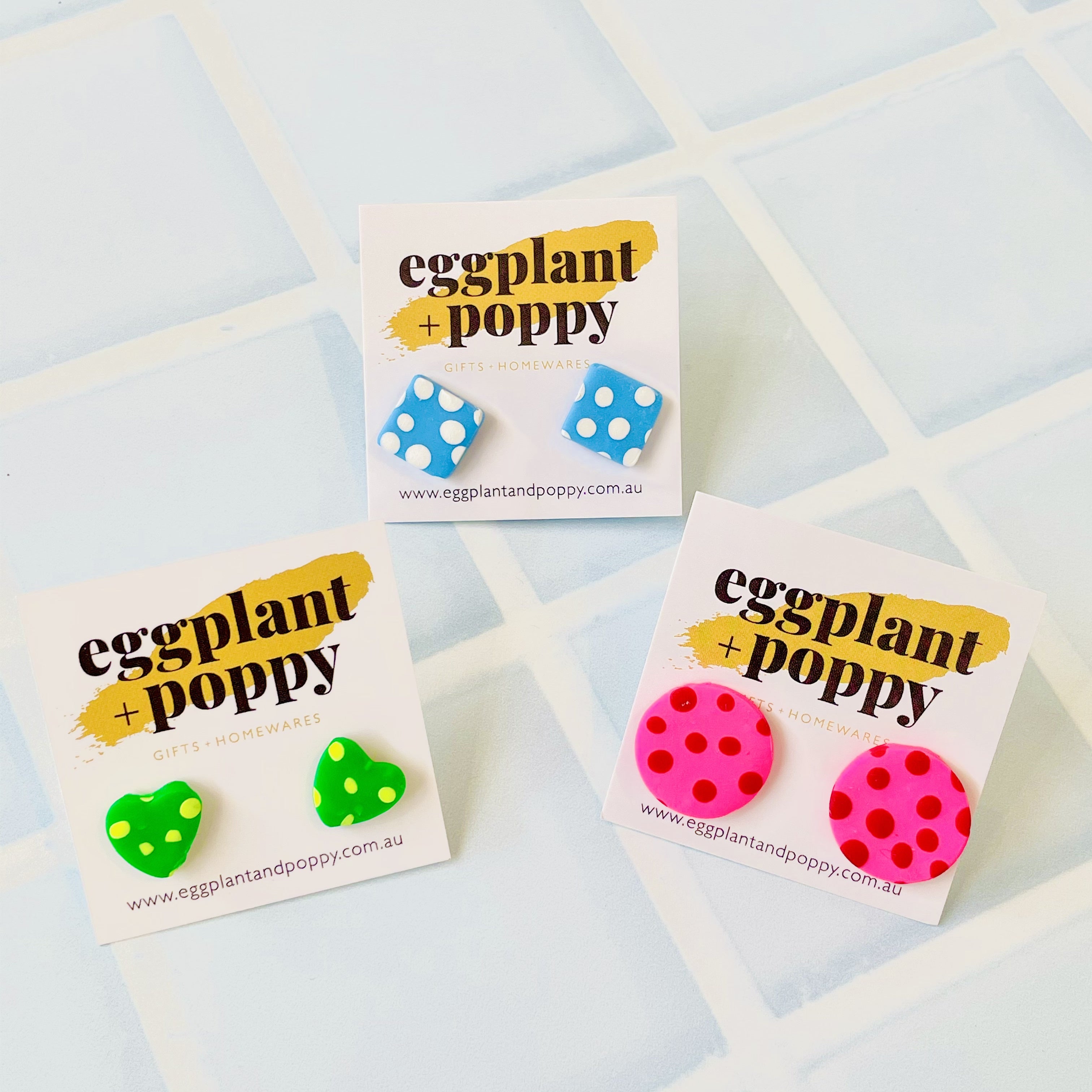 Candy Clay Stud Trio - Berry Bliss