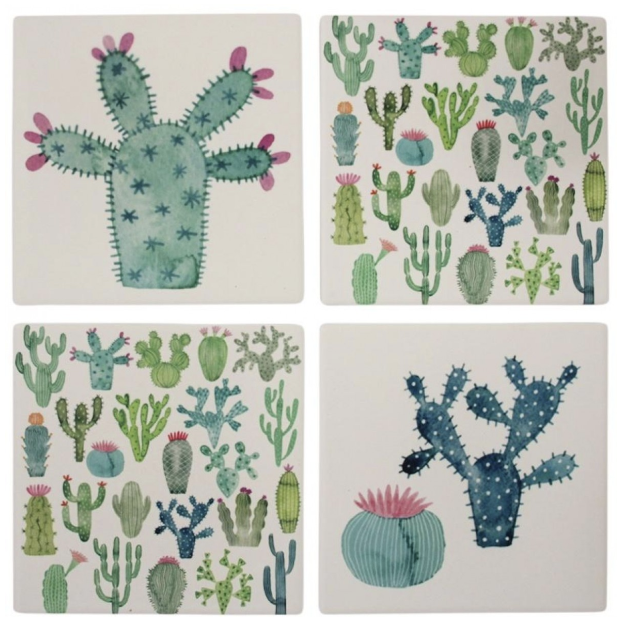 Ceramic Coasters - Cute Cacti