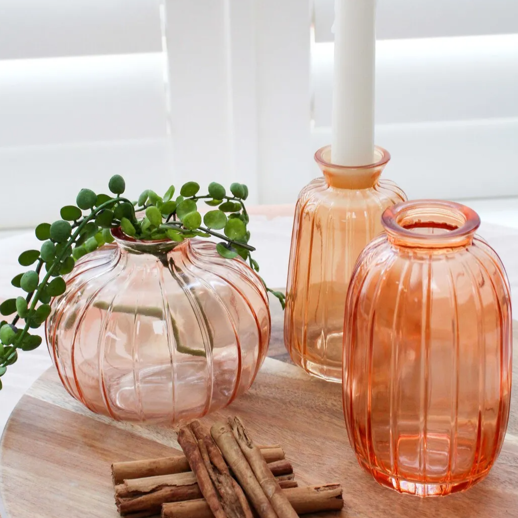 Glass Bud Vase - Tangerine