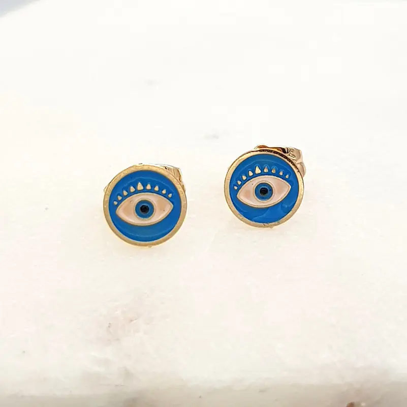 Blue Evil Eye Studs