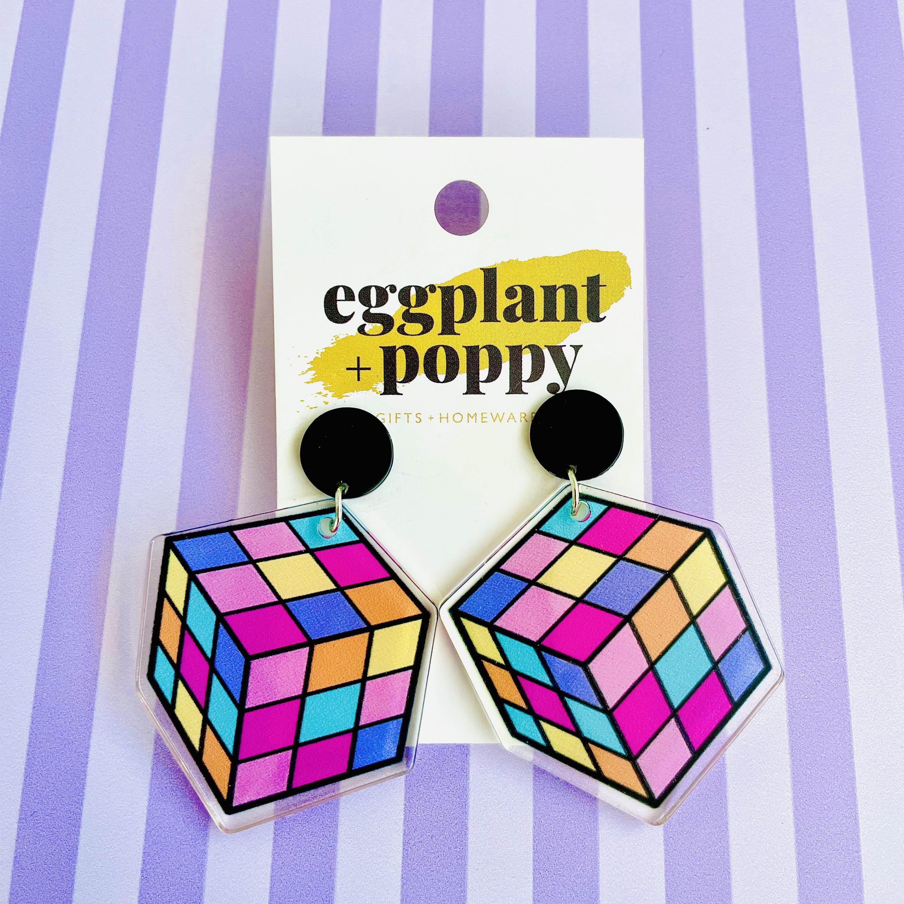 Rubik's  Cube Earrings