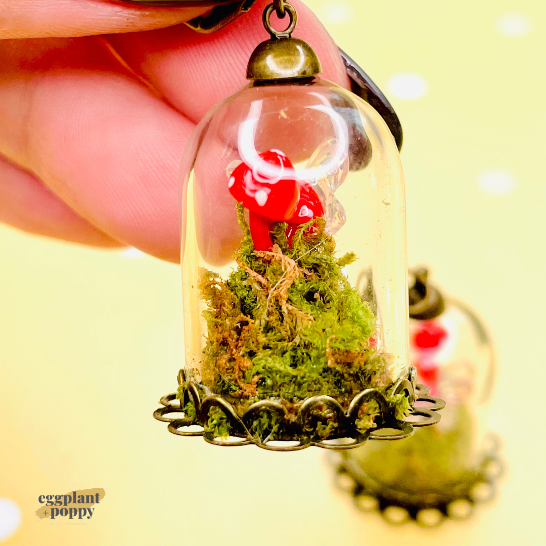 Magical Terrarium Earrings - Red