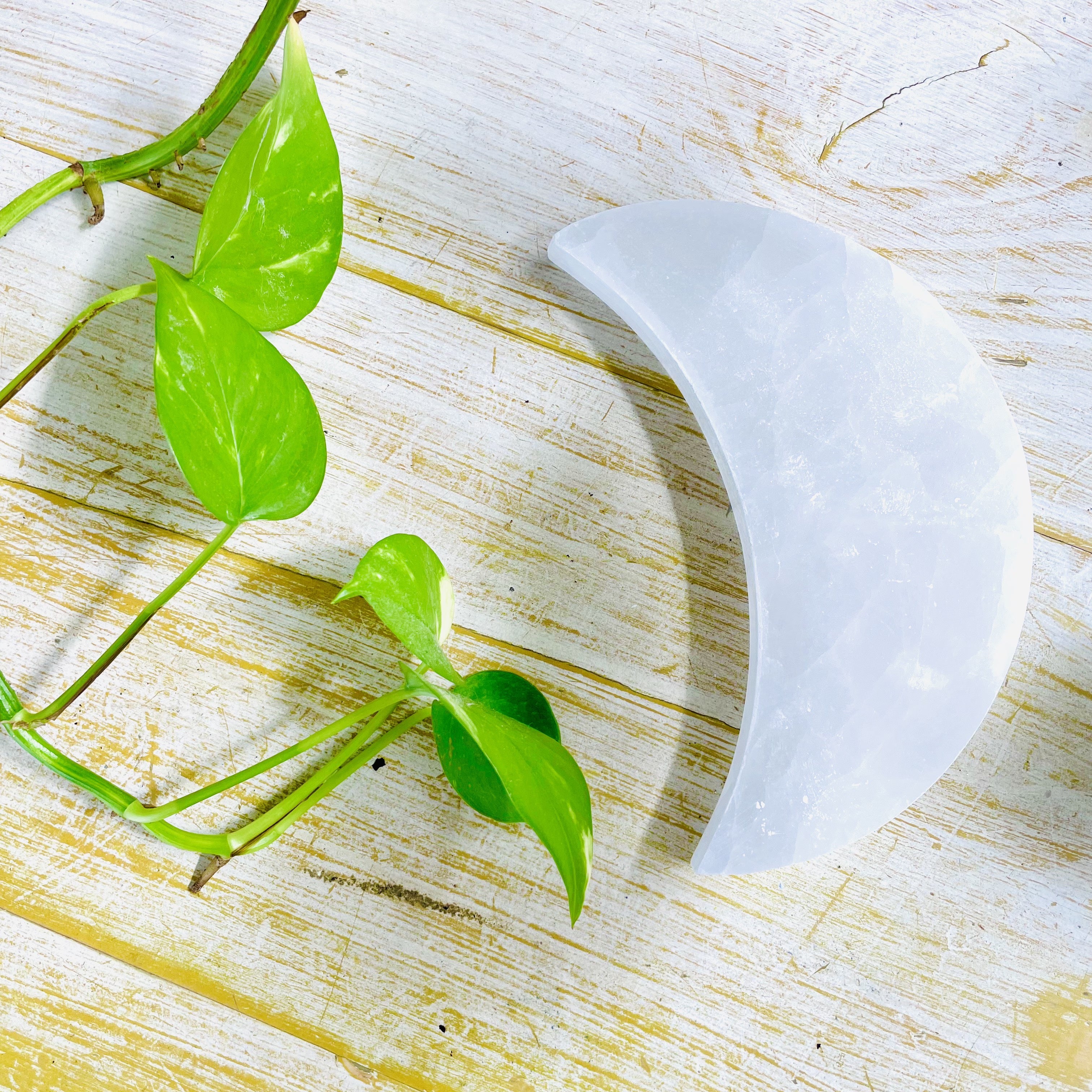 Selenite Moon Charging Plate 15cm