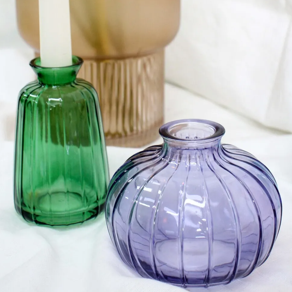 Glass Bud Vase - Peacock