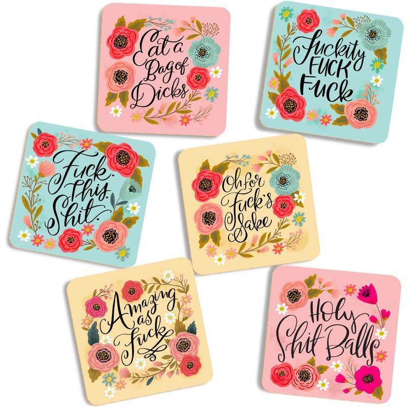 Pretty Sweary Coasters (pack of 6)