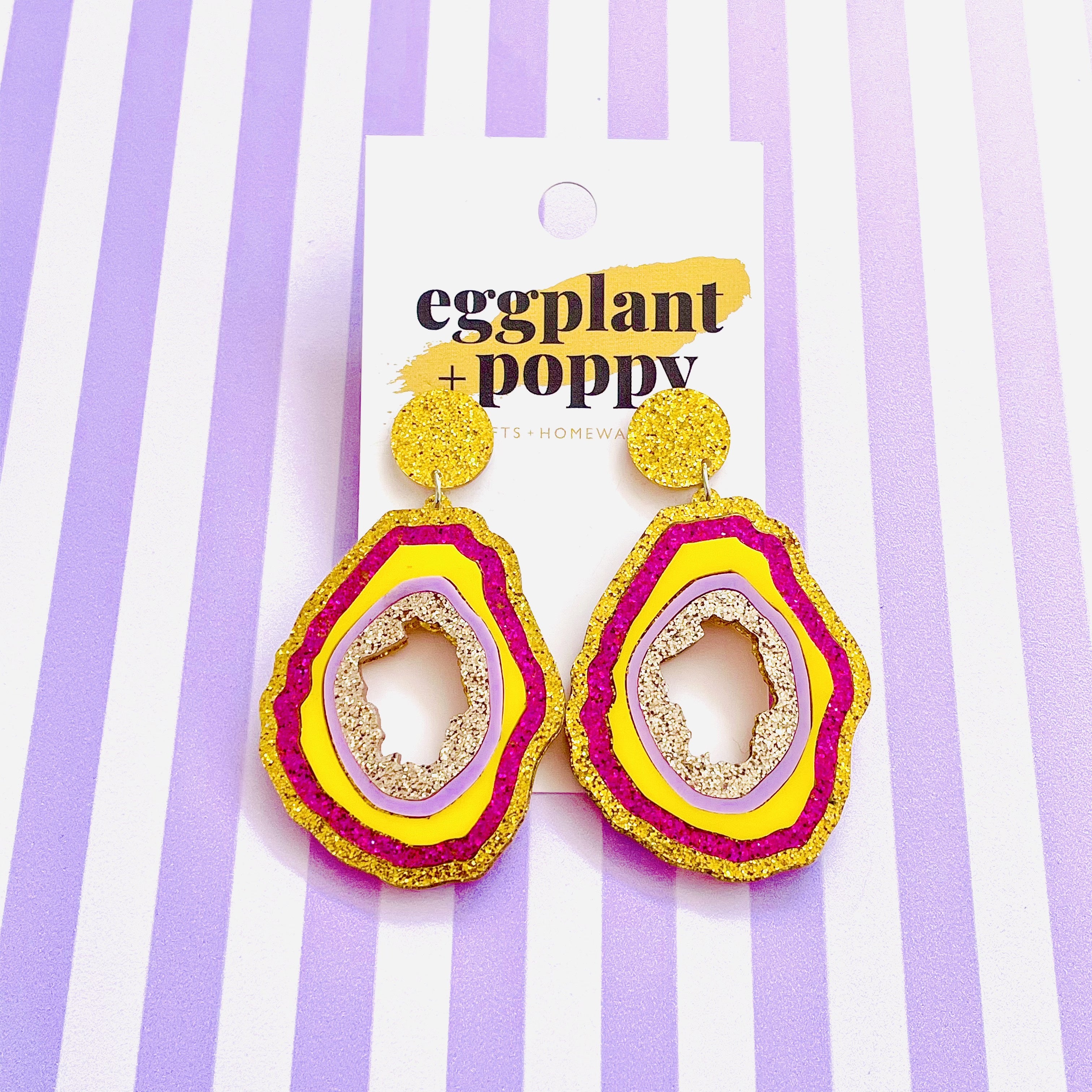 Crystal Slice Earrings
