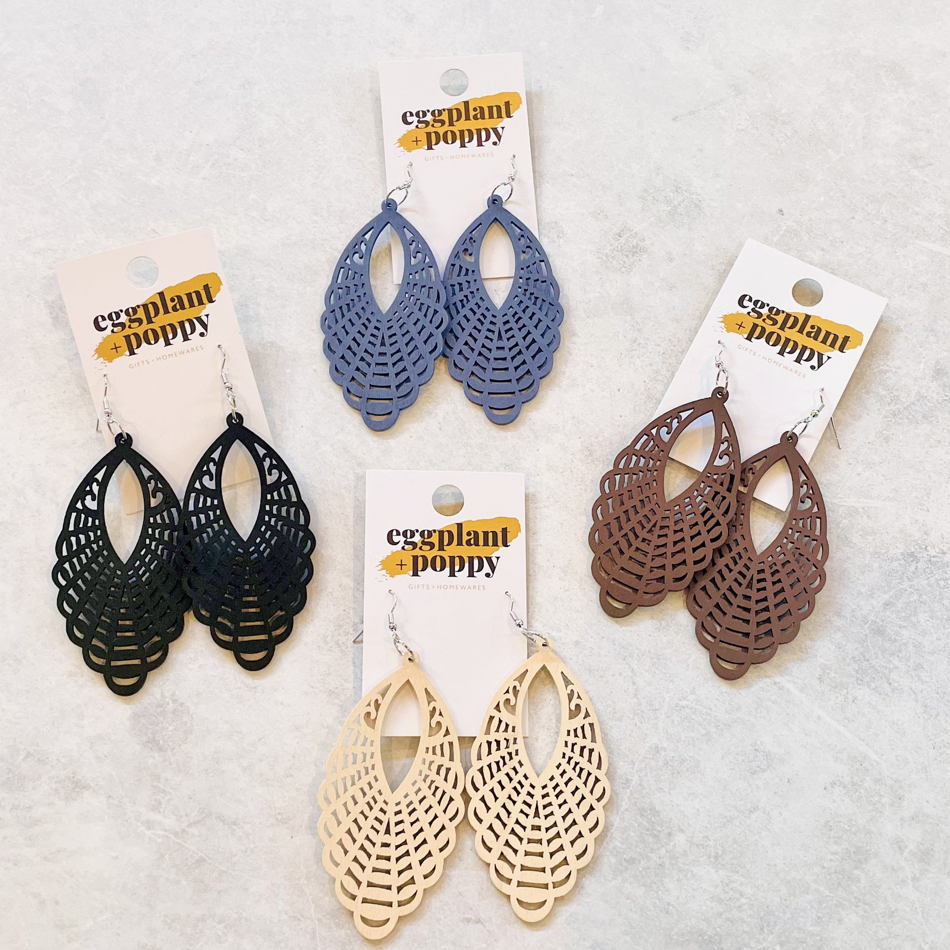 Coloured Timber Earrings