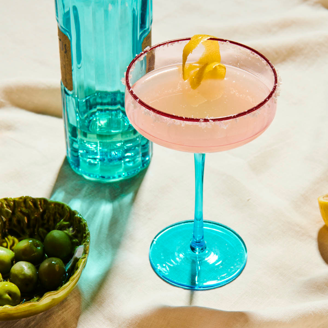 Rose with a Twist Coupe Glass - set of 2