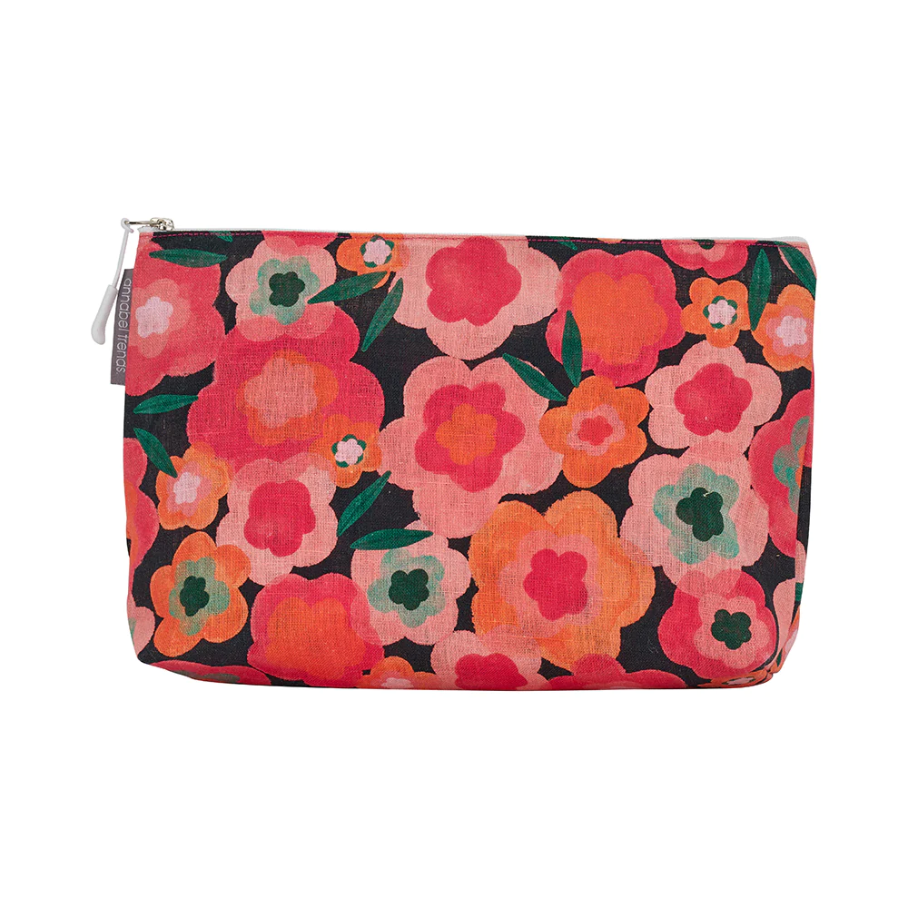 Large Cosmetic Bag - Midnight Blooms