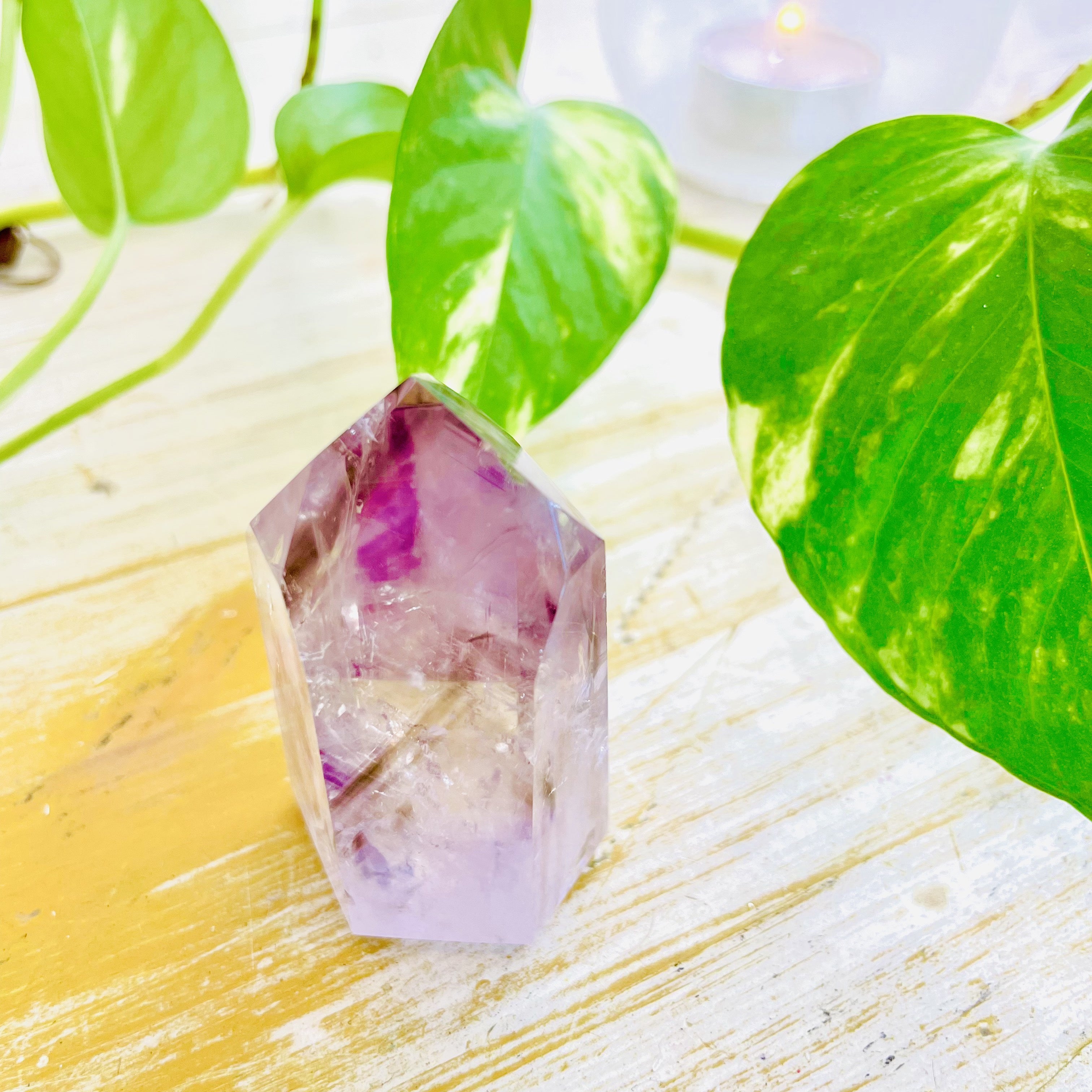 Polished Amethyst With Phantom Inclusions